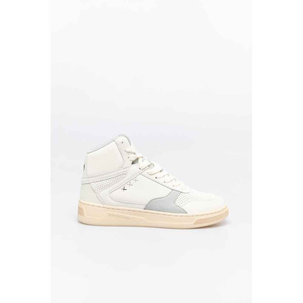 Scotch & Soda White And High Top Sneakers