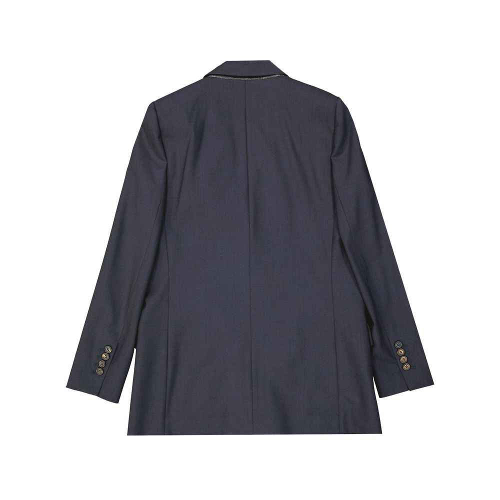 Brunello Cucinelli Blue Virgin Wool Coat