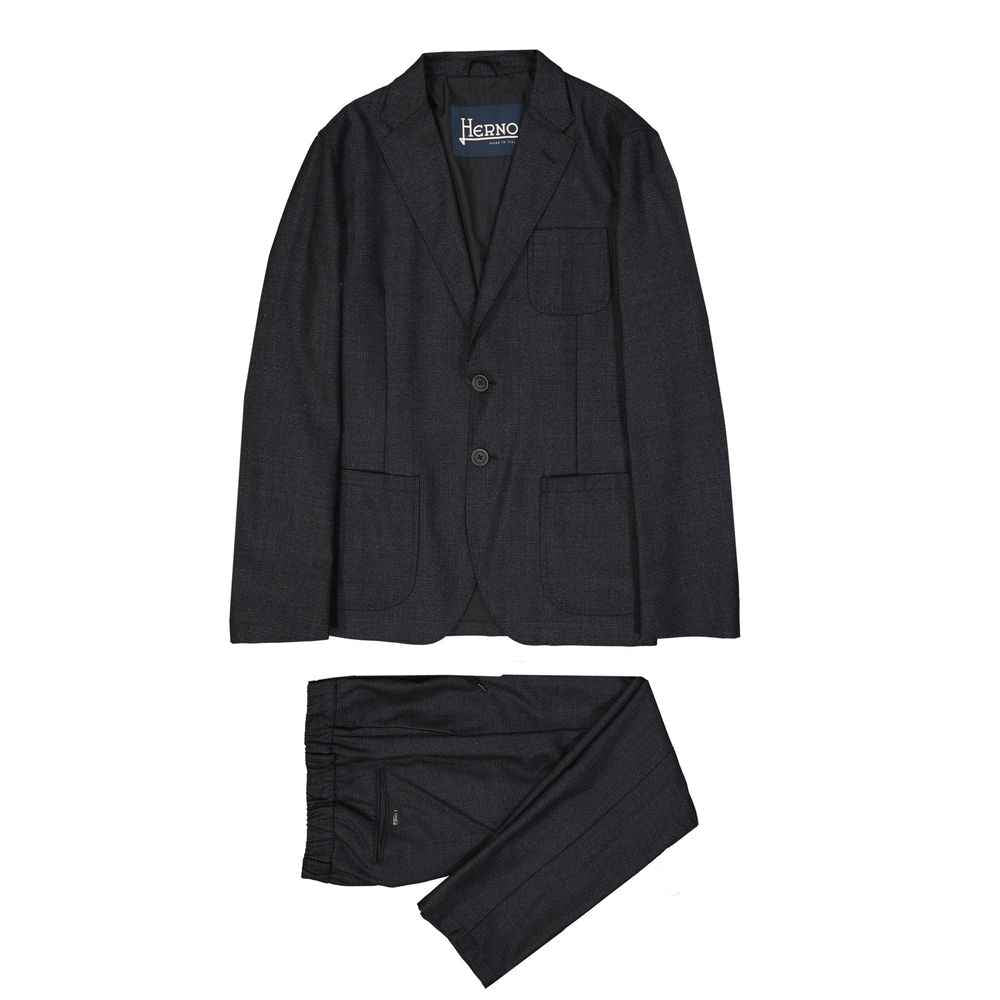 Herno Gray Wool Casual Pants