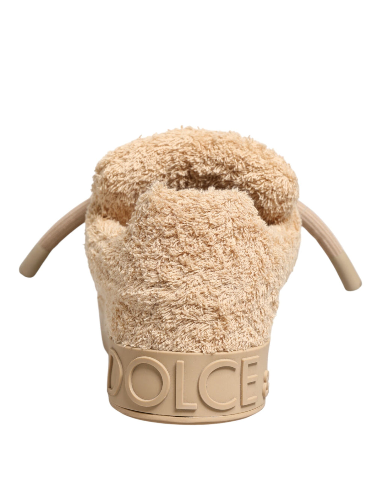 Dolce & Gabbana Shoes Beige Faux Shearling Low Top Sneakers