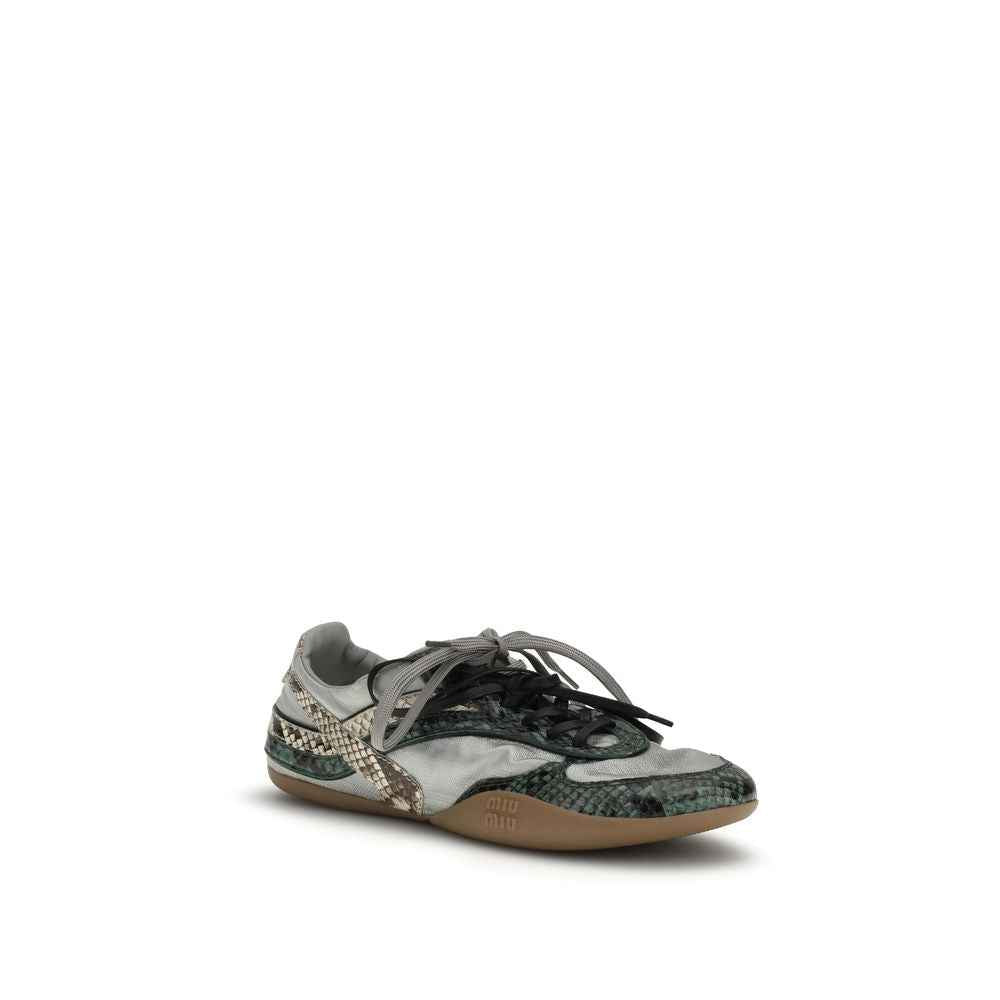 Miu Miu Gray Recycled Polyester Athletic Sneakers