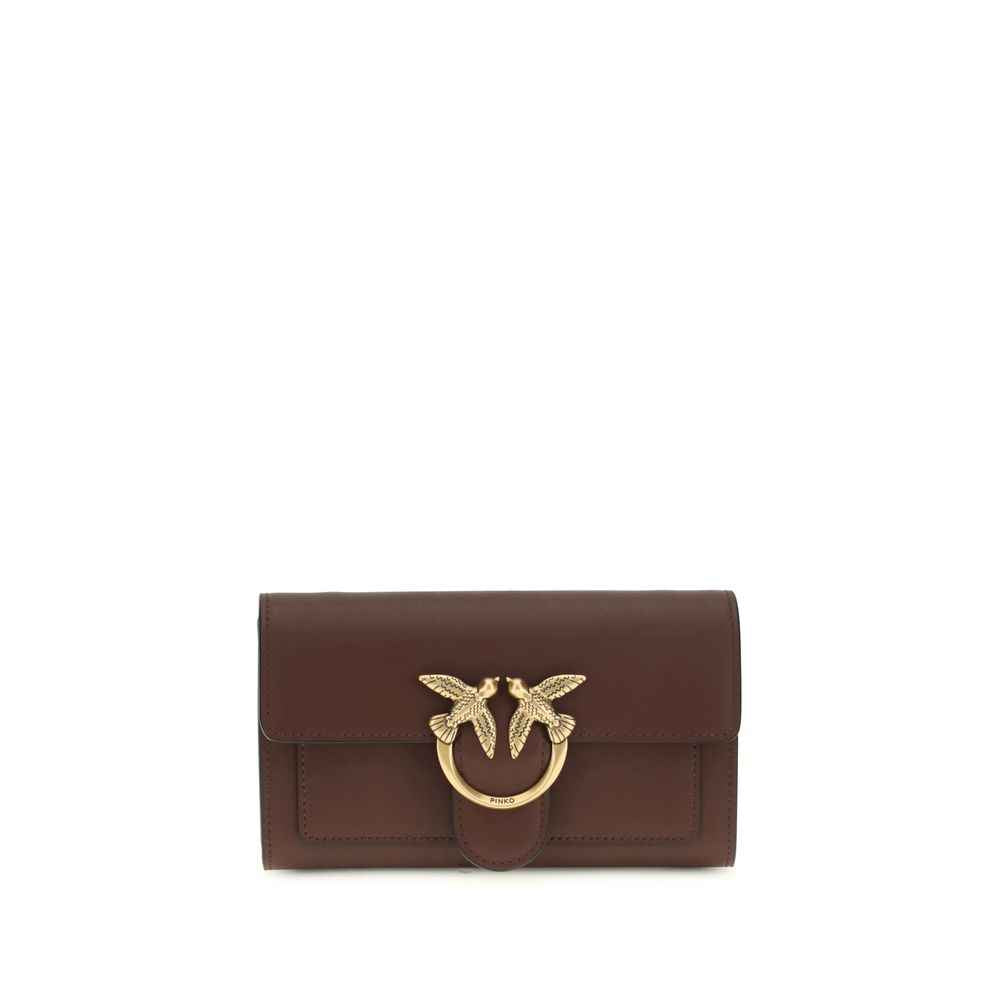 PINKO Brown Calf Leather Bos Taurus Wallet