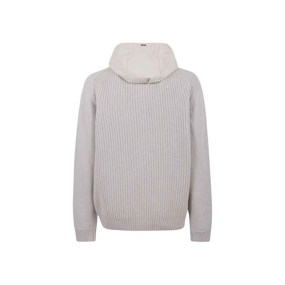Herno Gray Wool Hoodie