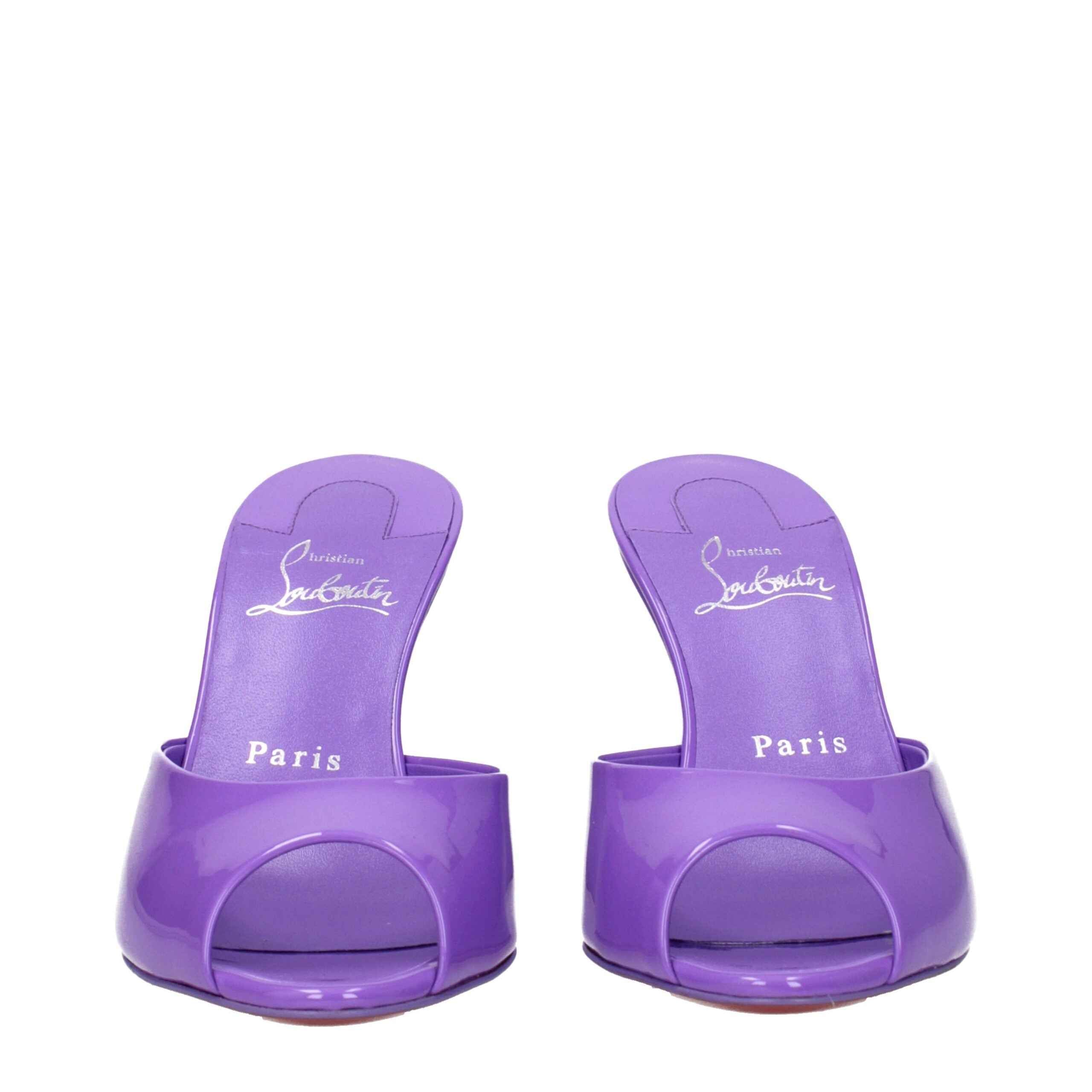 Christian Louboutin Purple Leather Wedge Sandals