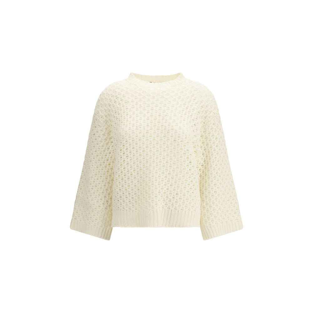 Fabiana Filippi Beige Fleece Wool Sweatshirt