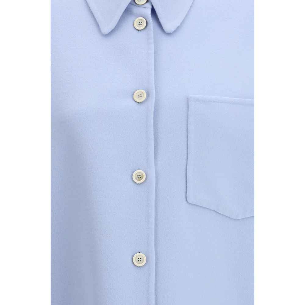 Fabiana Filippi Blue Fleece Wool Shirt