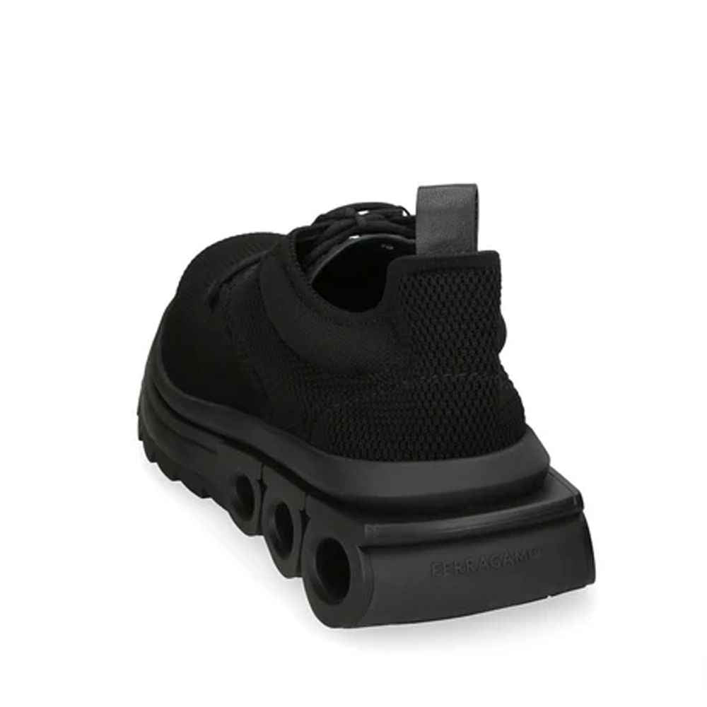 Salvatore Ferragamo Black Fabric Athletic Sneakers