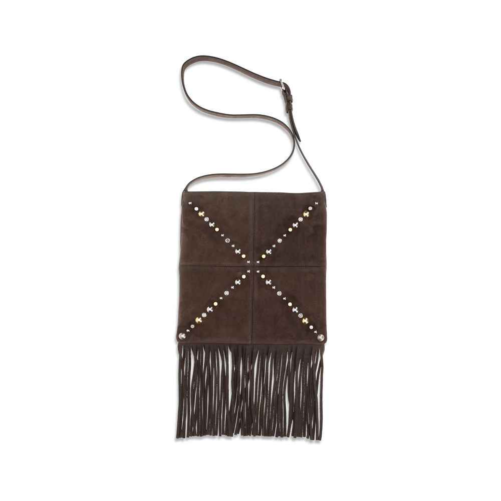 Valentino Garavani Brown Calf Leather Bos Taurus Shoulder Bag