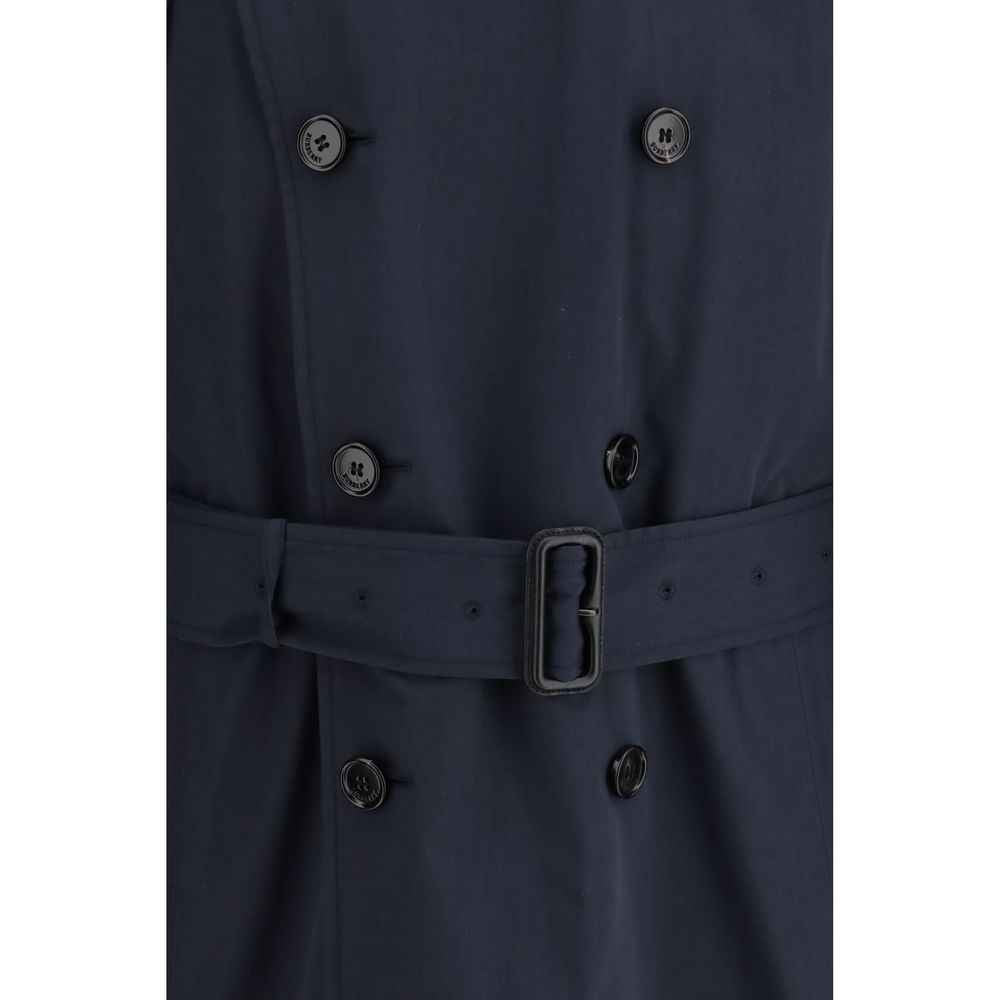 Burberry Blue Polyester Trench Coat