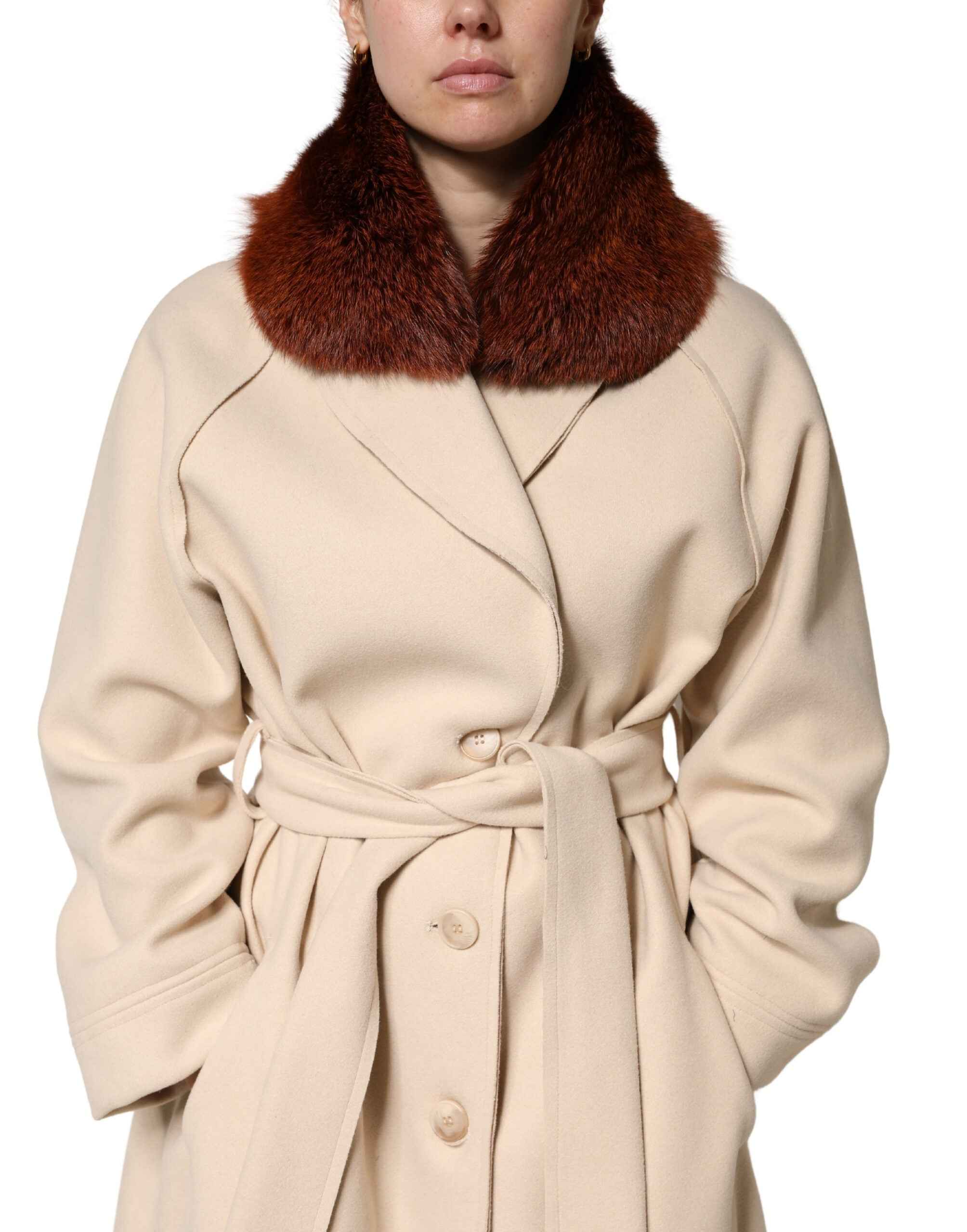 Dolce & Gabbana Brown Mink Fur Collar Women Neck Wrap 60cm x 14cm Scarf