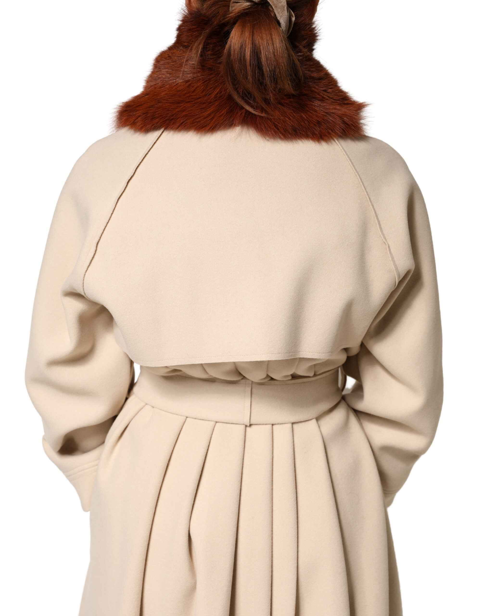 Dolce & Gabbana Brown Mink Fur Collar Women Neck Wrap 60cm x 14cm Scarf