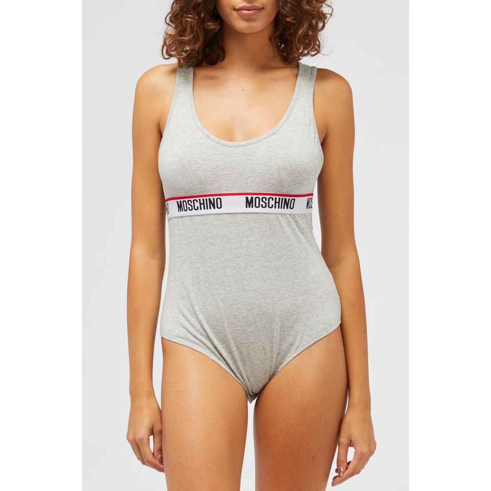 Moschino Gray Cotton Bodysuit