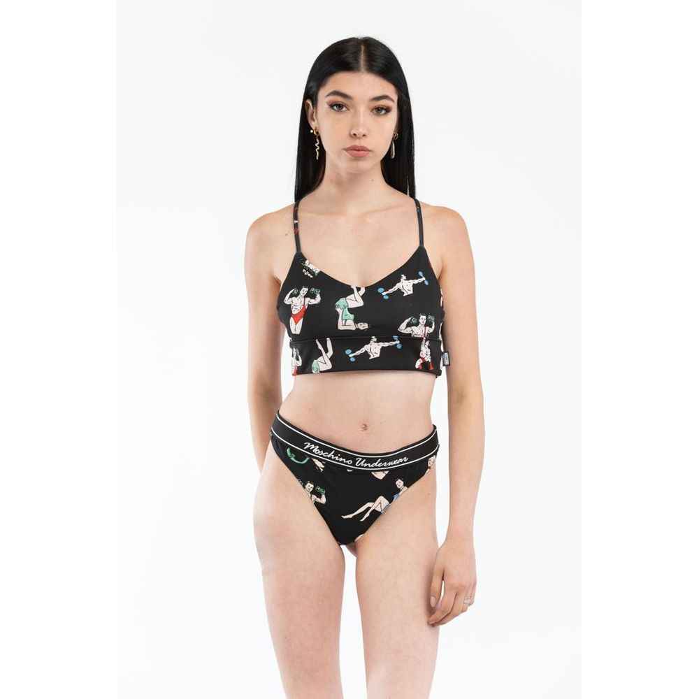 Moschino Black Polyester Tank Tops