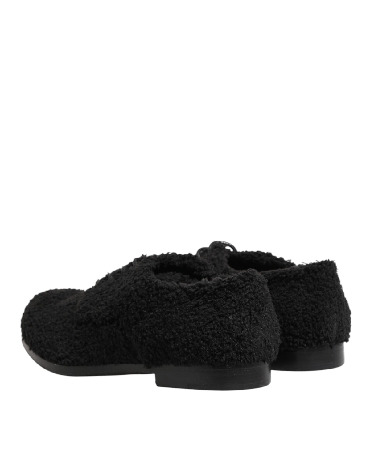 Dolce & Gabbana Men Black Riccio Shearling Dress Derby Shoes