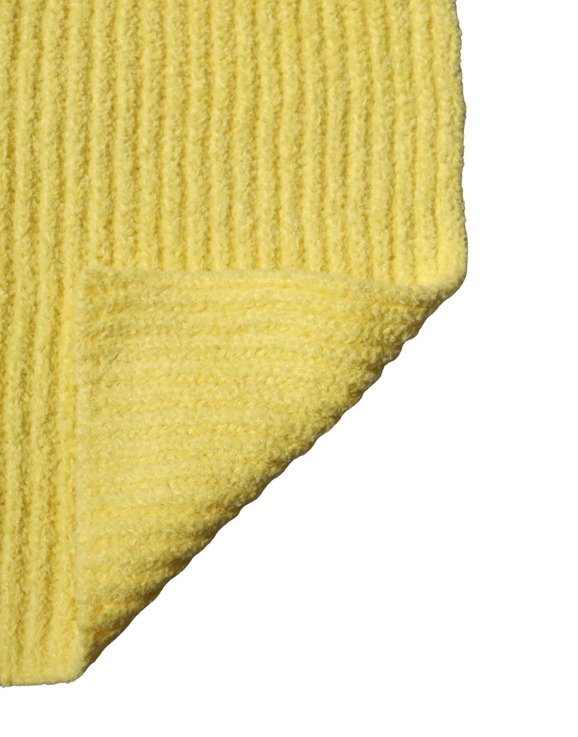 Dolce & Gabbana Yellow Cotton Knitted Neck Foulard 270cm x 31cm Men Scarf