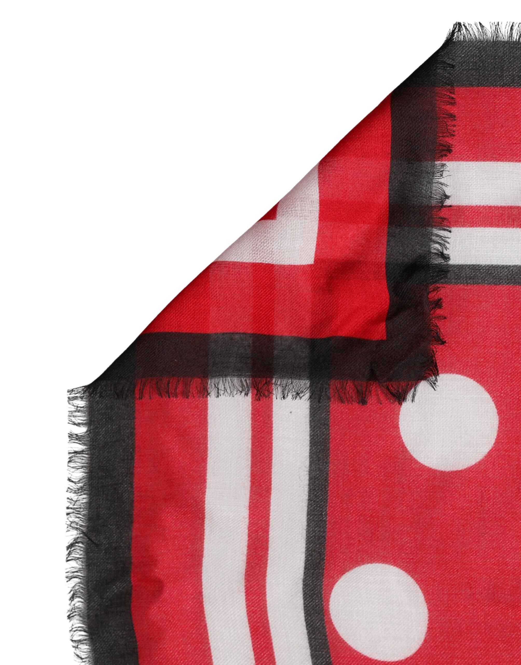 Dolce & Gabbana Red Polka Dot Print Square Stole 130cm x 130cm Scarf