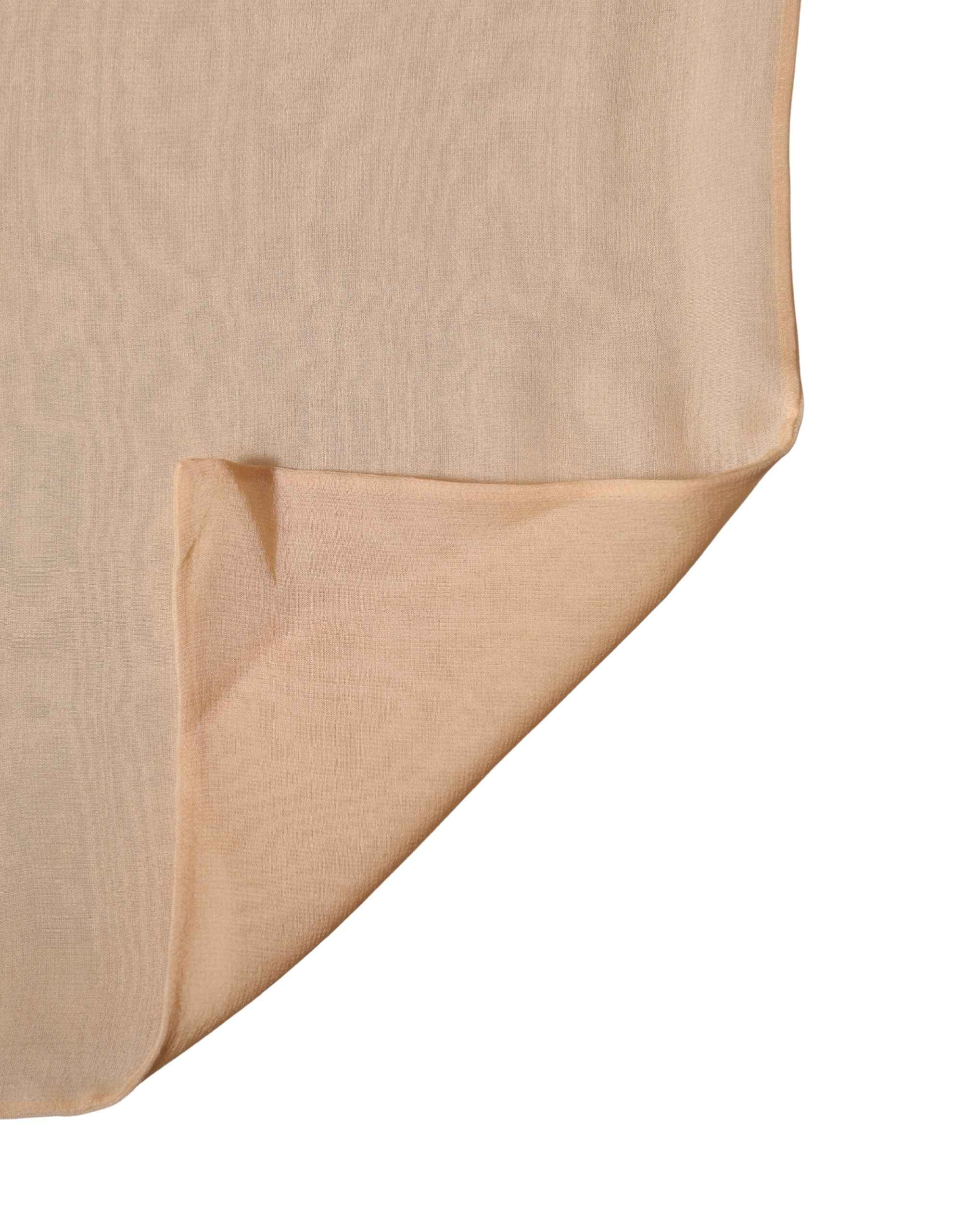 Dolce & Gabbana Beige Silk Sash Wrap Foulard Stole 292cm x 19cm Scarf