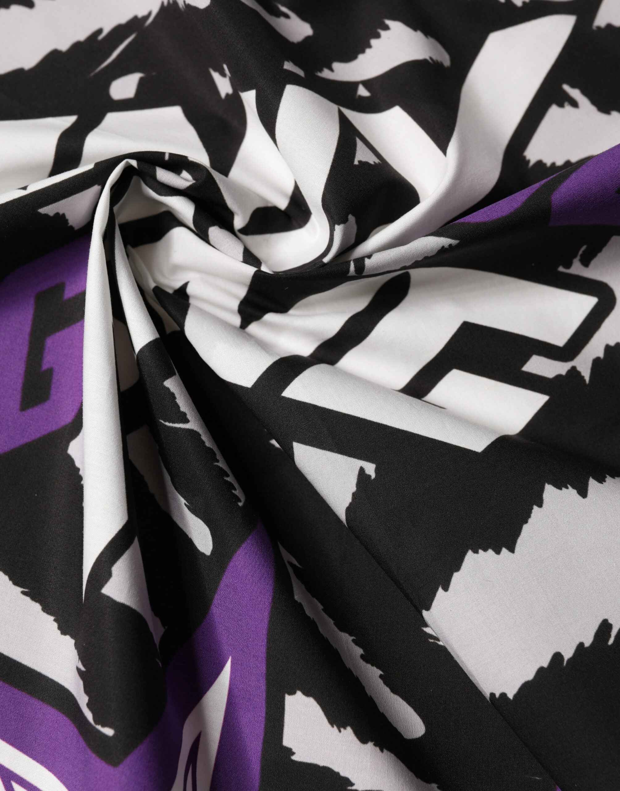Dolce & Gabbana Black Purple DG King Cotton Foulard 51cm x 49.5cm Scarf
