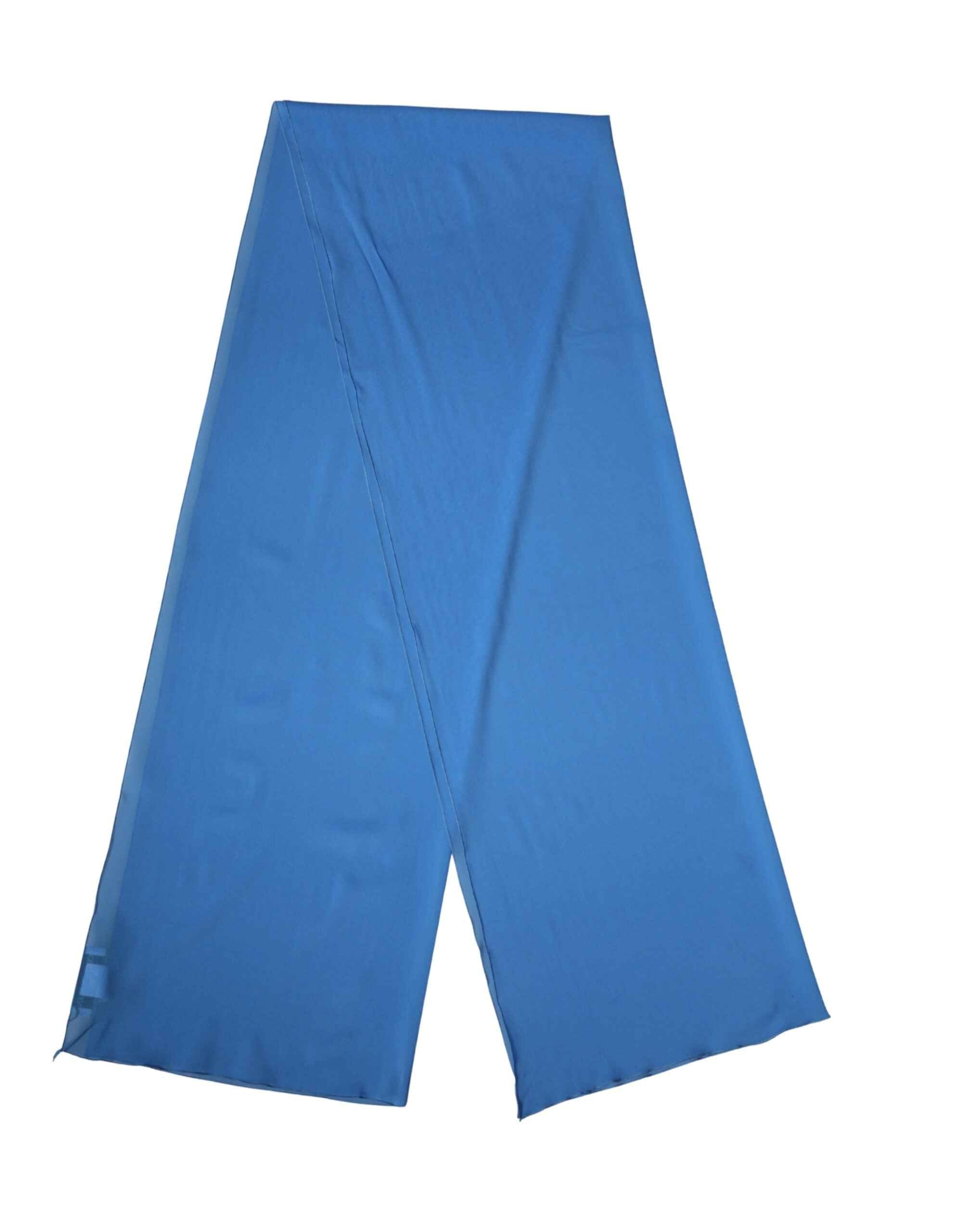Dolce & Gabbana Blue Silk Neck Wrap Shawl Stole 200cm x 64cm Scarf
