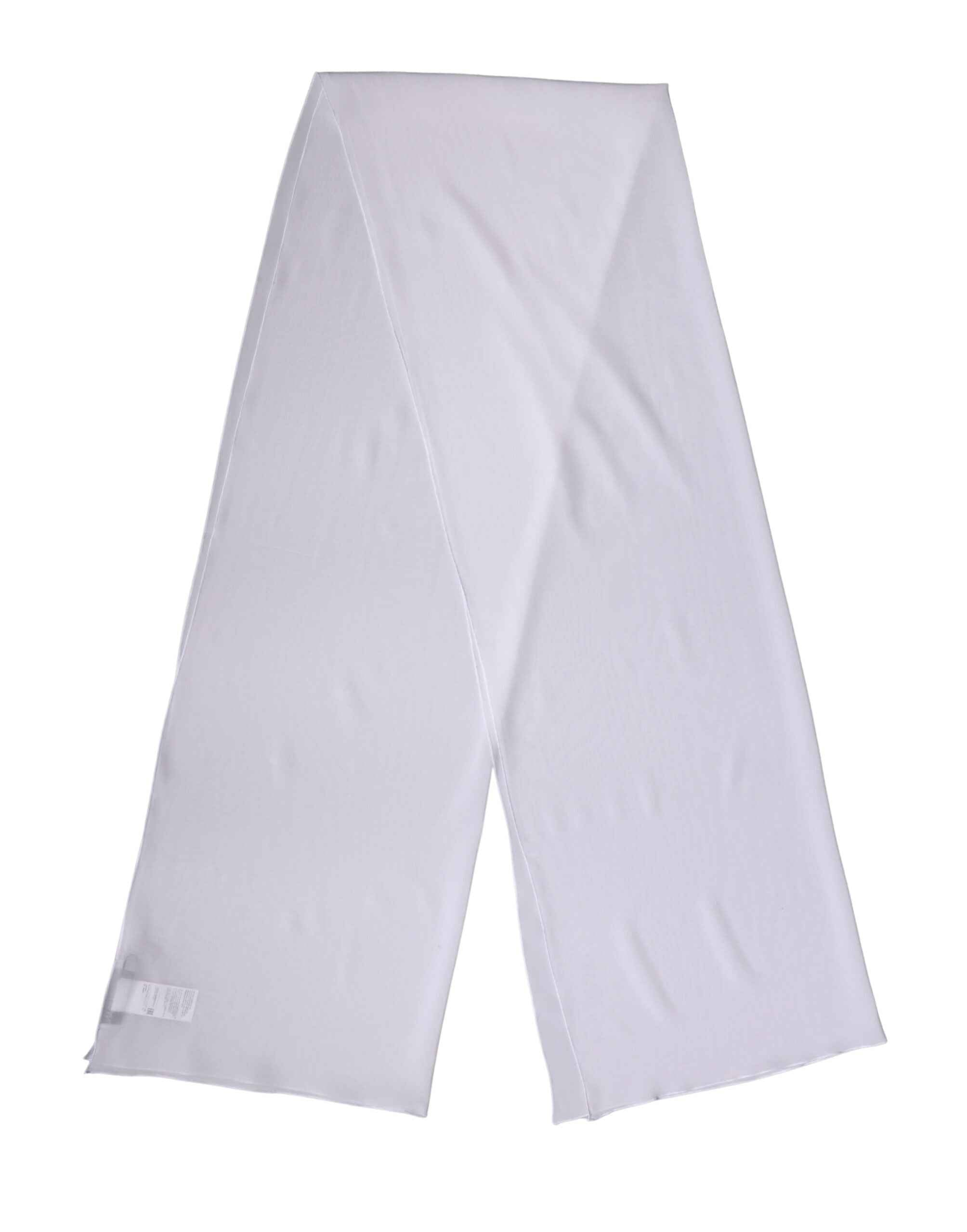Dolce & Gabbana White Silk Neck Wrap Shawl Stole 200cm x 64cm Scarf
