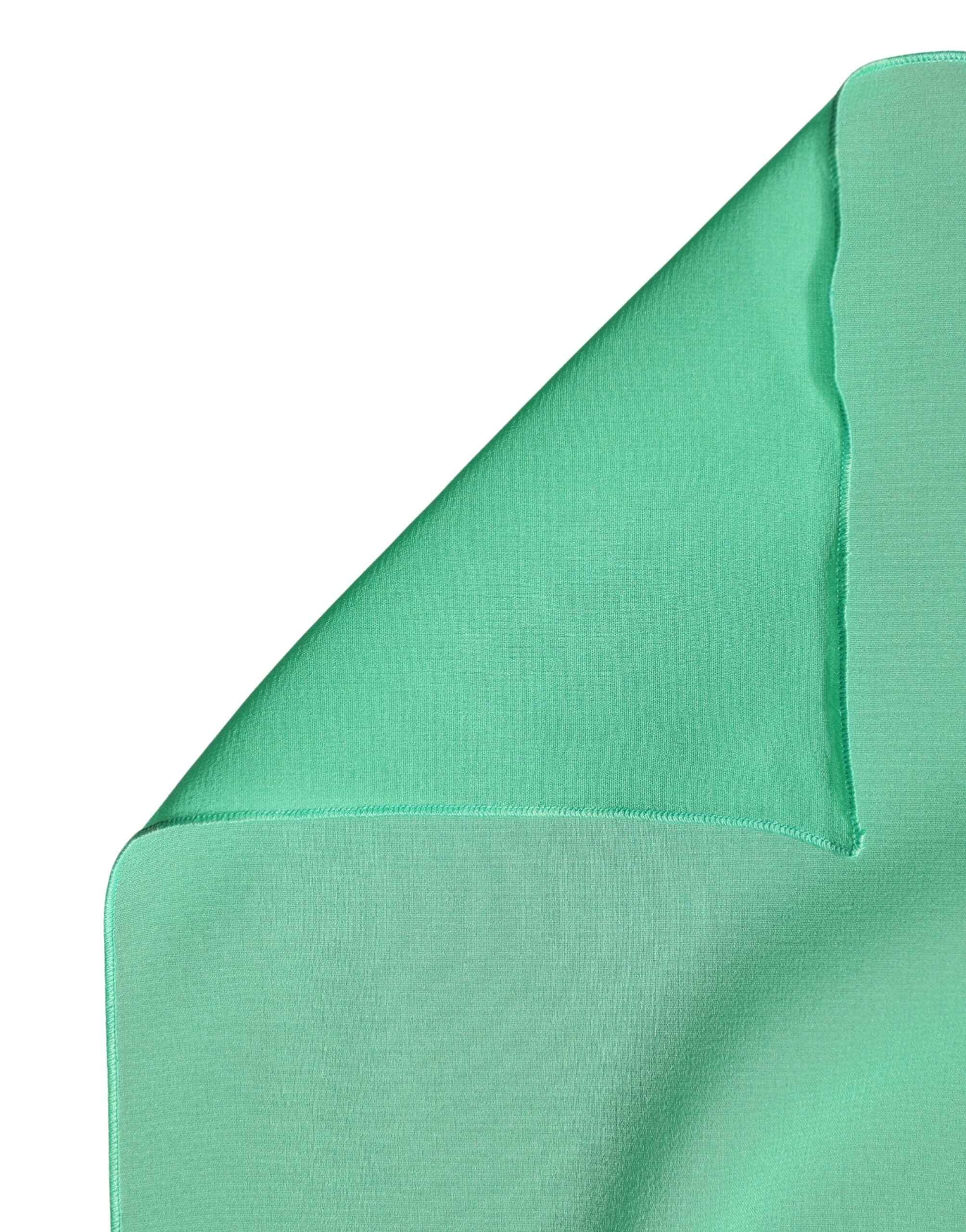 Dolce & Gabbana Green Silk Neck Wrap Shawl Stole 200cm x 64cm Scarf