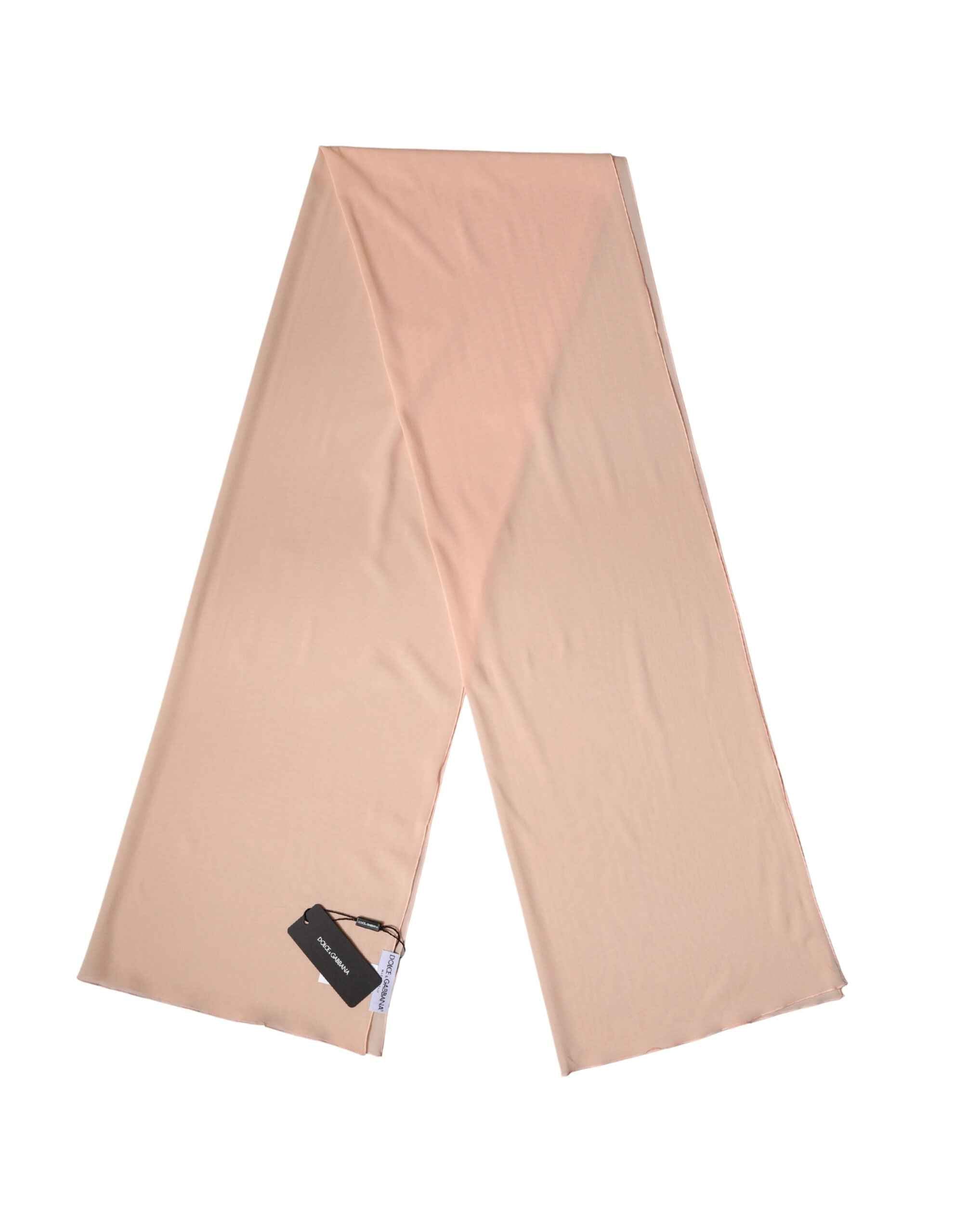 Dolce & Gabbana Peach Silk Neck Wrap Shawl Women Stole 200cm x 64cm Scarf