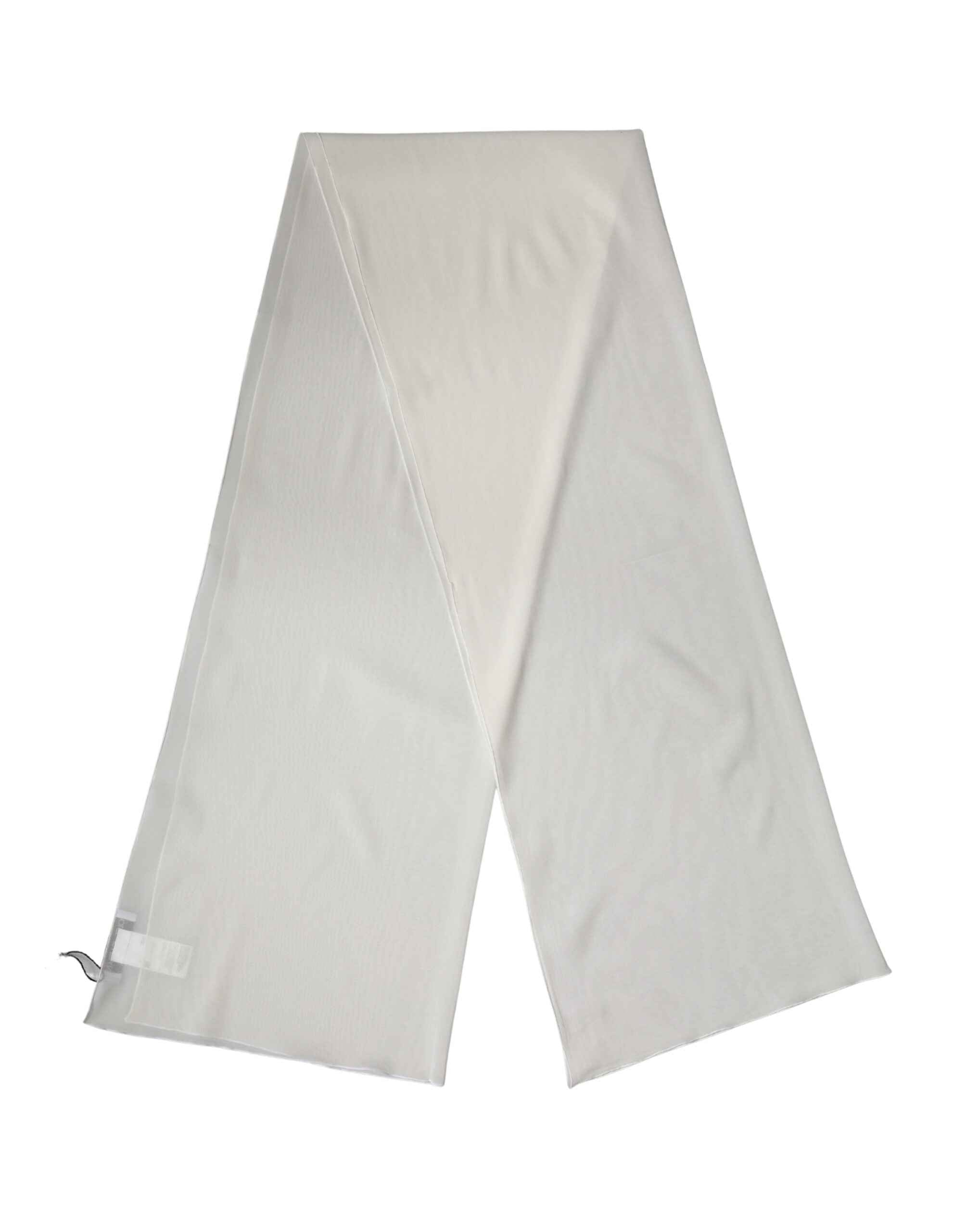 Dolce & Gabbana Off White Silk Neck Wrap Shawl Stole 200cm x 64cm Scarf