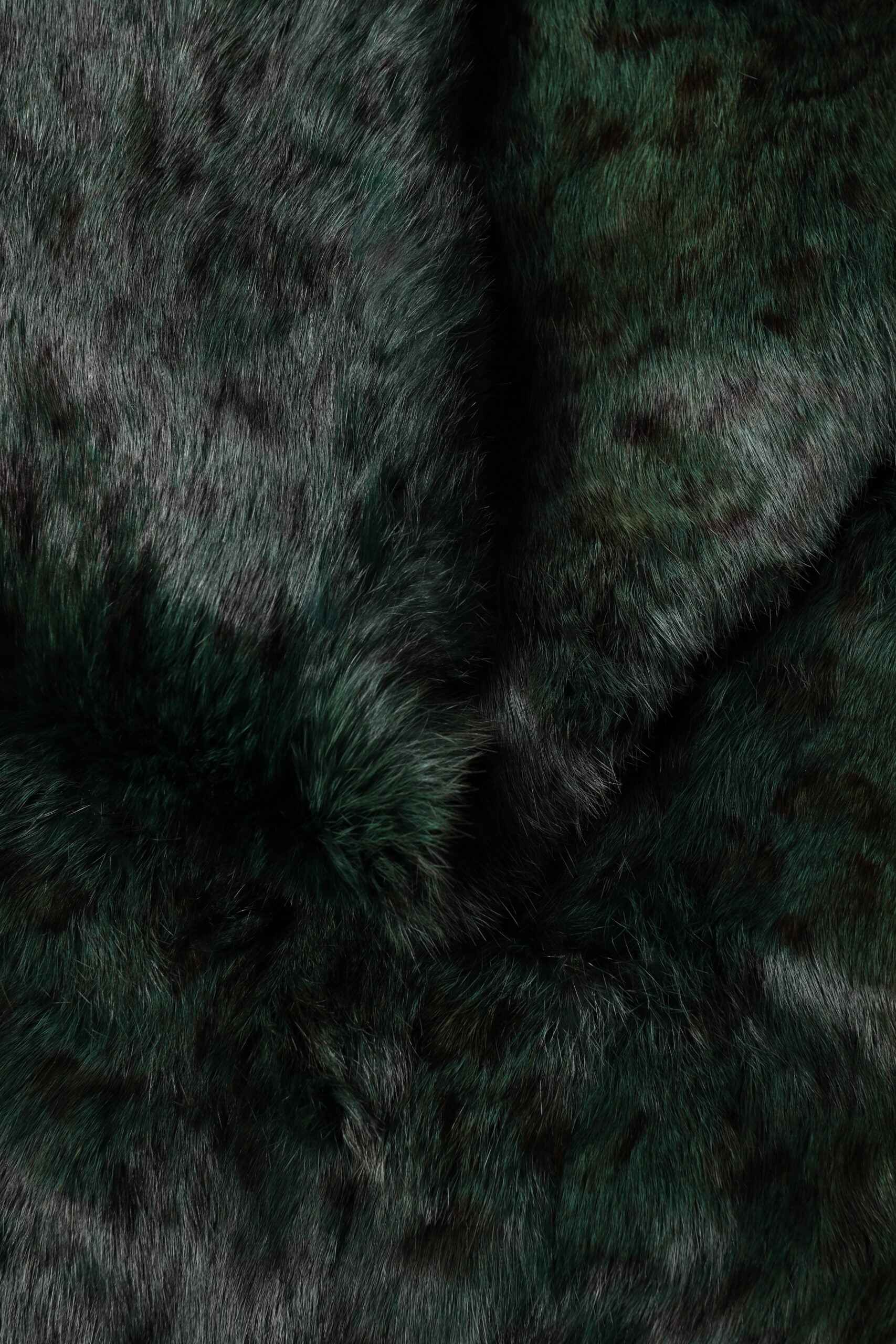Dolce & Gabbana Black Green Stripe Fur Shawl Neck Wrap 180cm x49cm Scarf