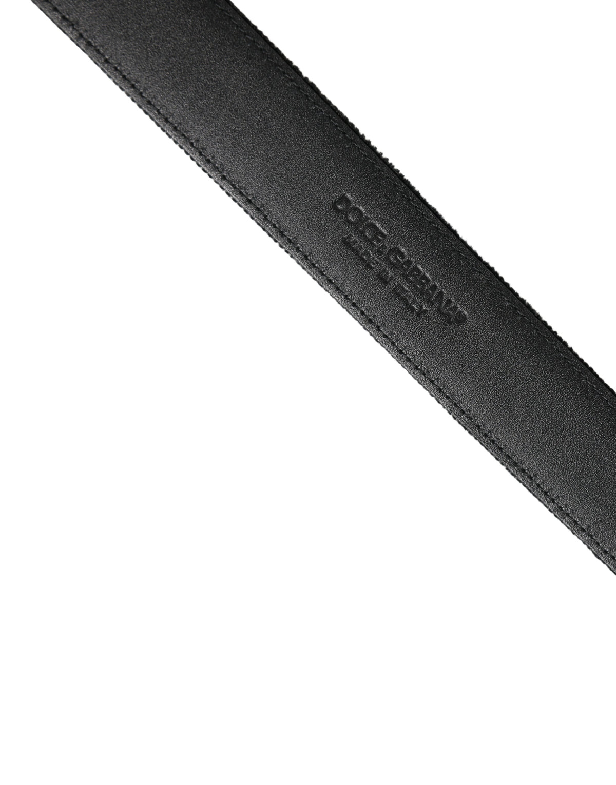 Dolce & Gabbana Black Suede Silver Tone Metal Buckle Men Belt