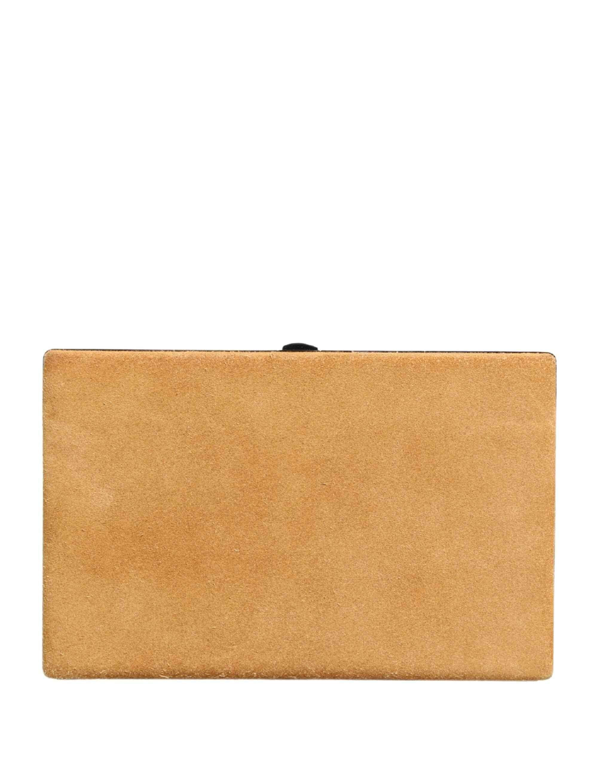 Dolce & Gabbana Beige Velvet Calf Leather Clutch Evening Women Purse Bag