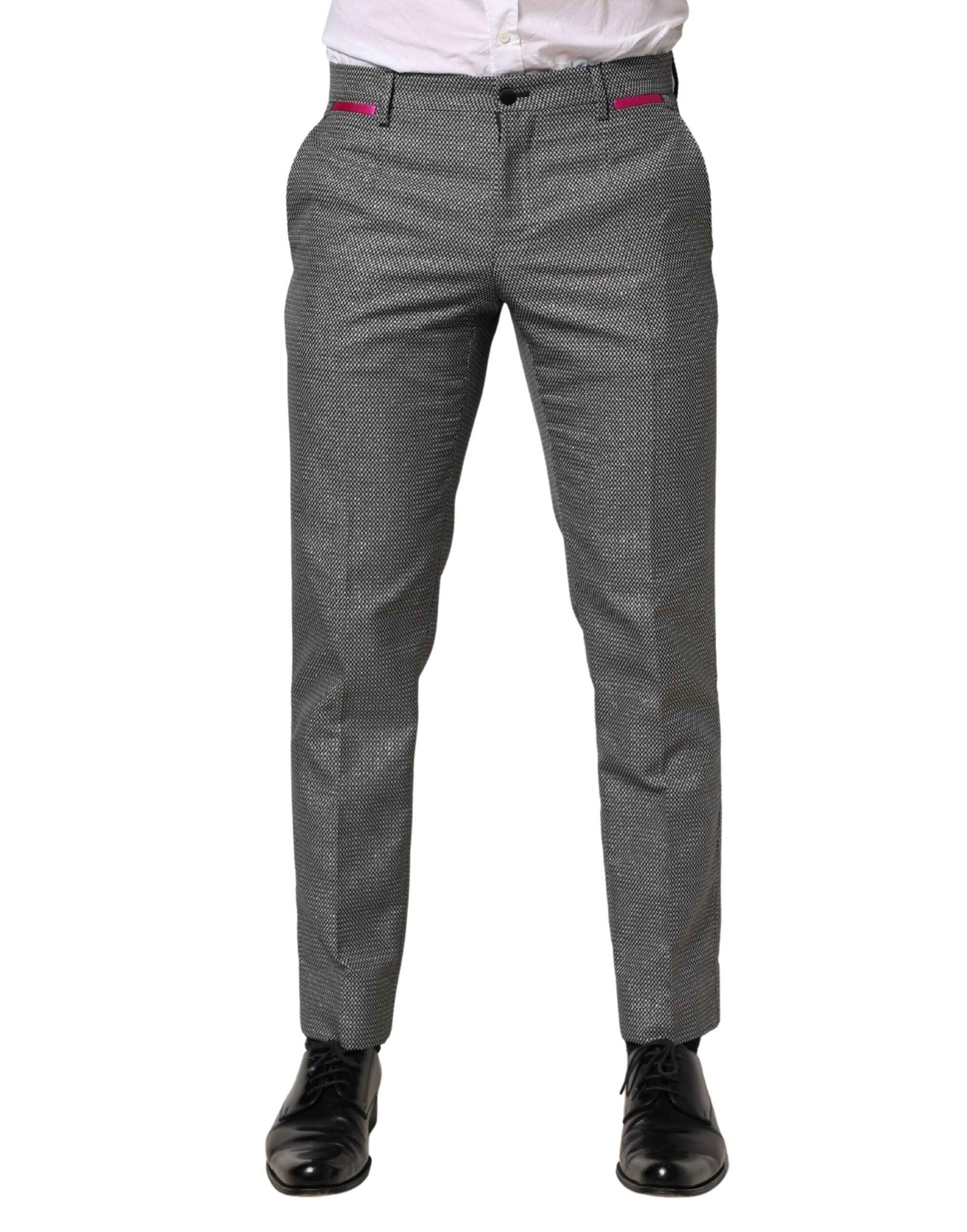 Dolce & Gabbana Gray Viscose Skinny Men Dress Trouser Pants