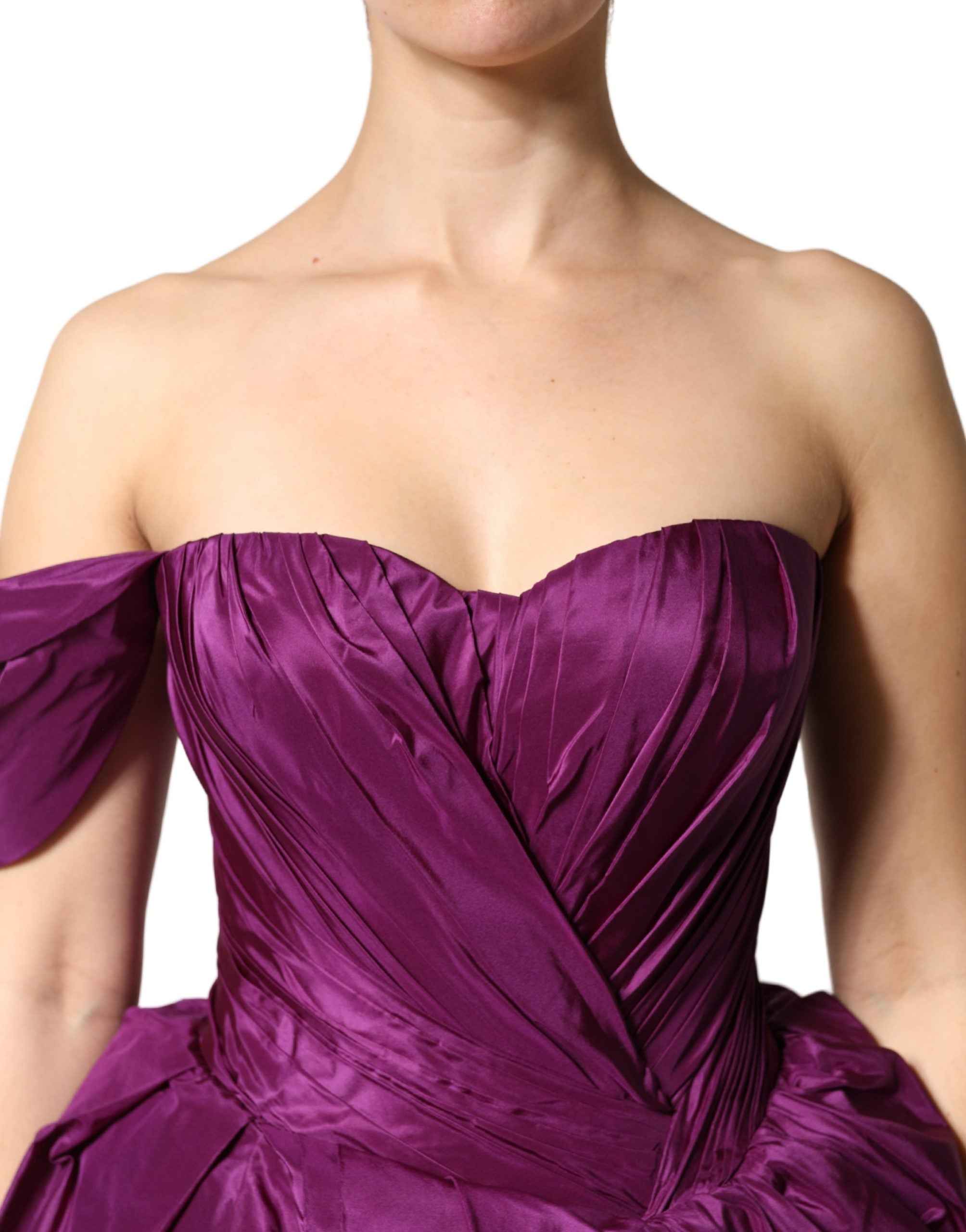 Dolce & Gabbana Purple Strapless A-line Asymmetric Dress
