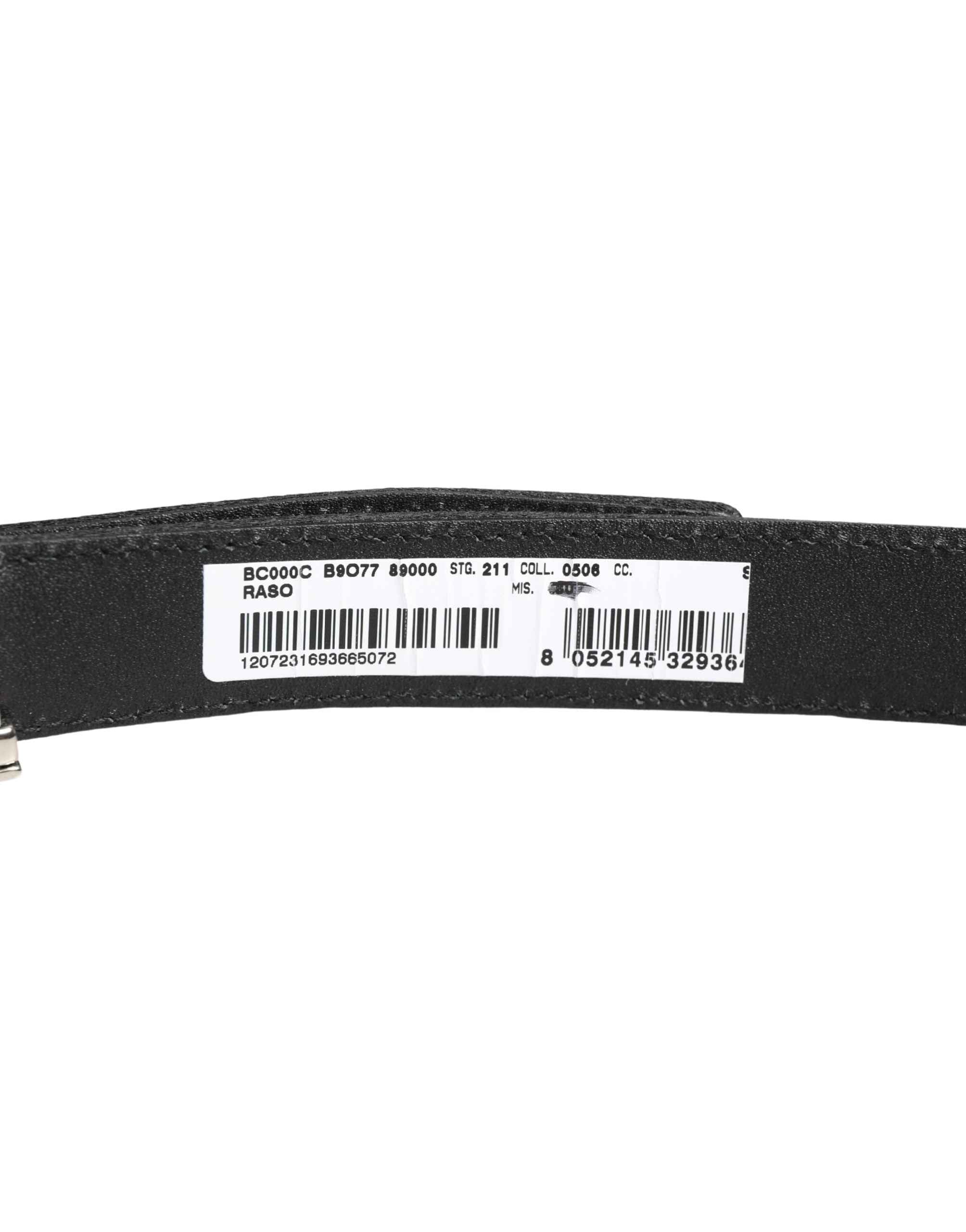 Dolce & Gabbana Men Black Classic Leather Metal Buckle Belt