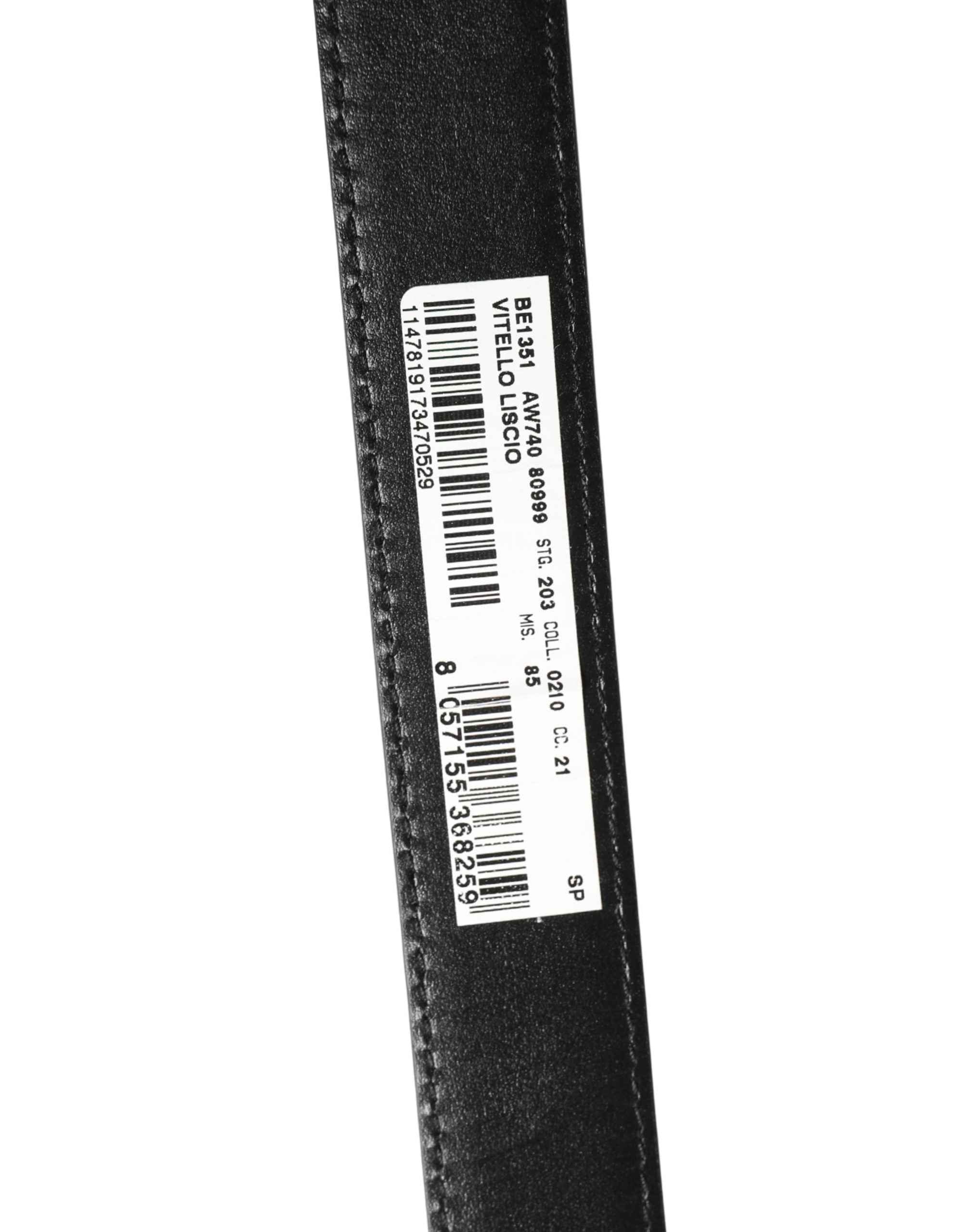 Dolce & Gabbana Men Black Classic Leather Metal Buckle Belt