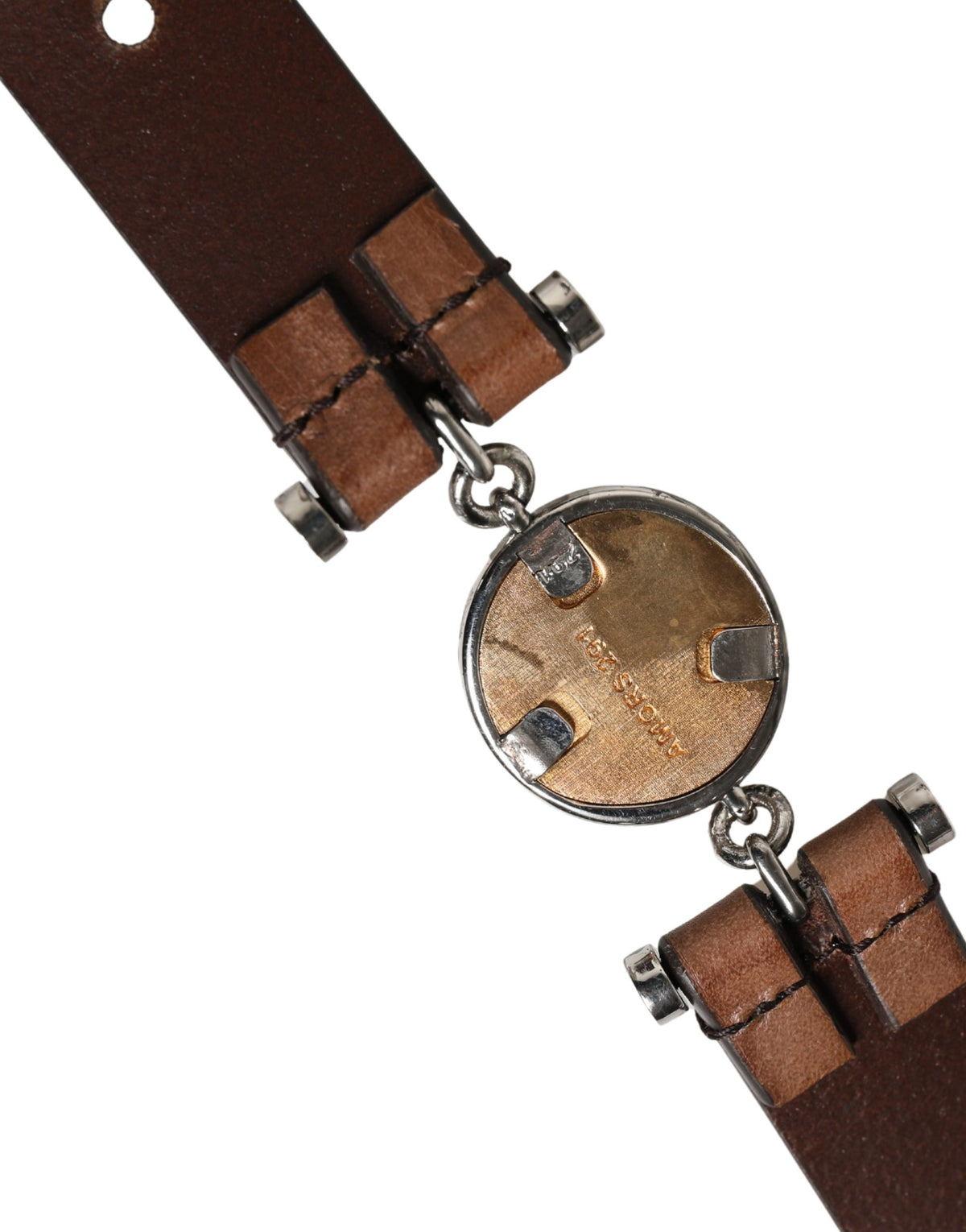 Dolce & Gabbana Men Brown Classic Leather Metal Buckle Belt