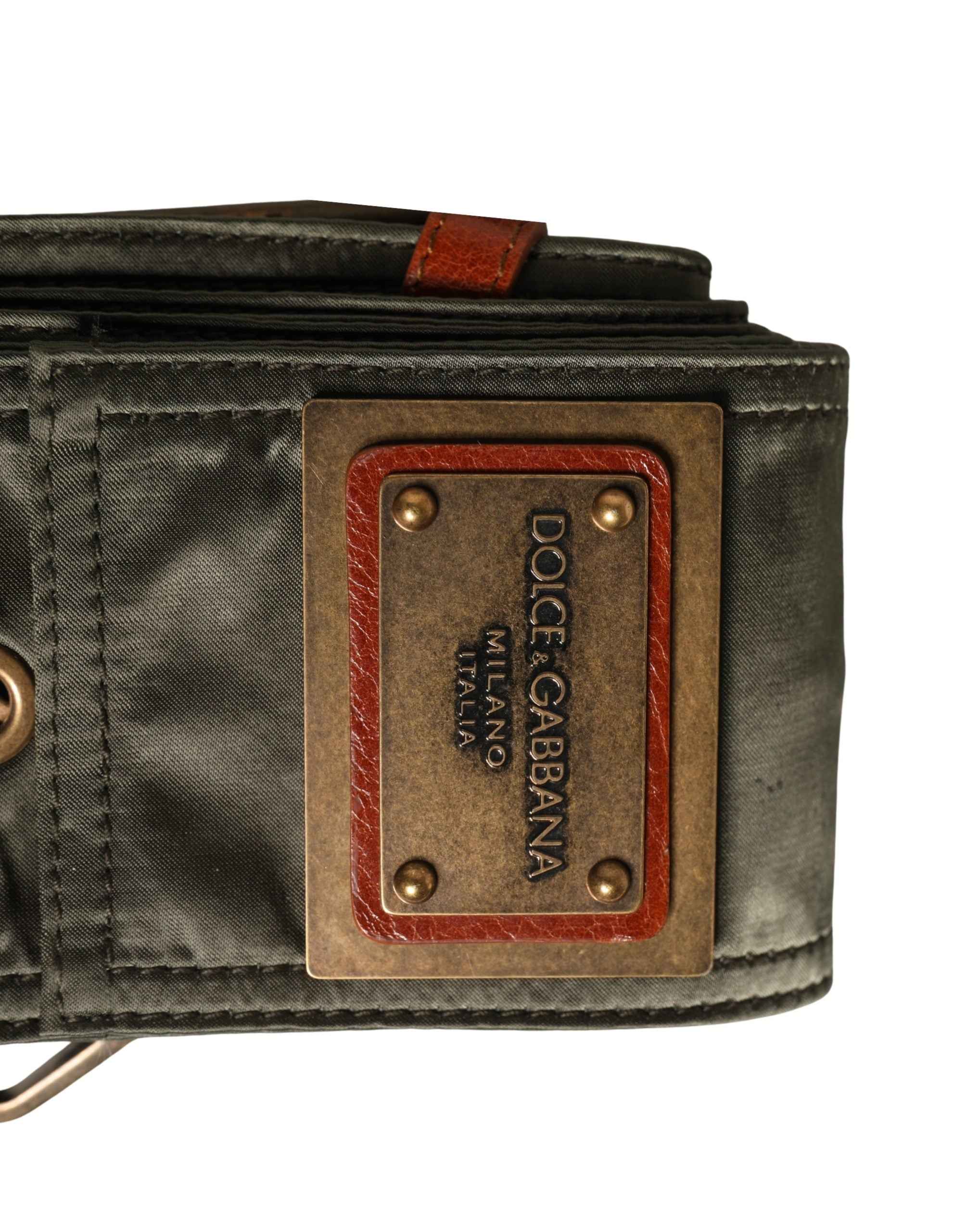 Dolce & Gabbana Men Black Wide Leather DG Metal Buckle Belt