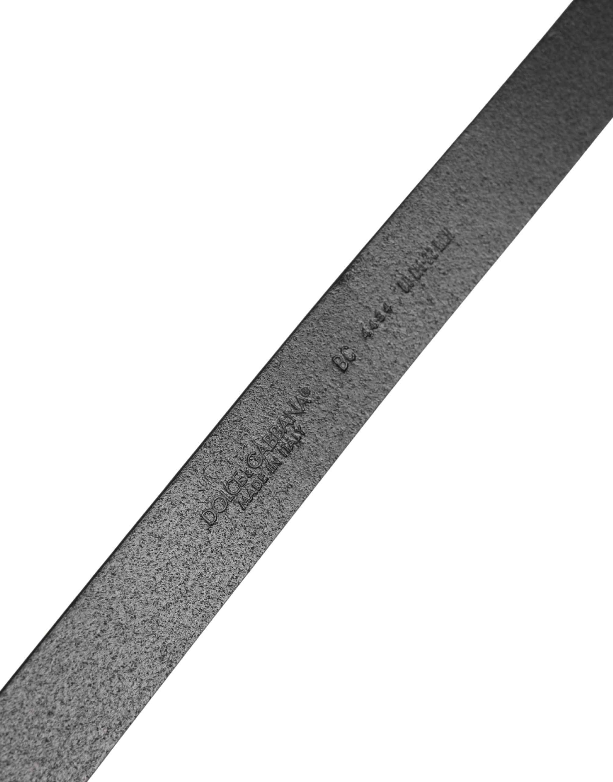 Dolce & Gabbana Men Black Classic Leather Metal Buckle Belt
