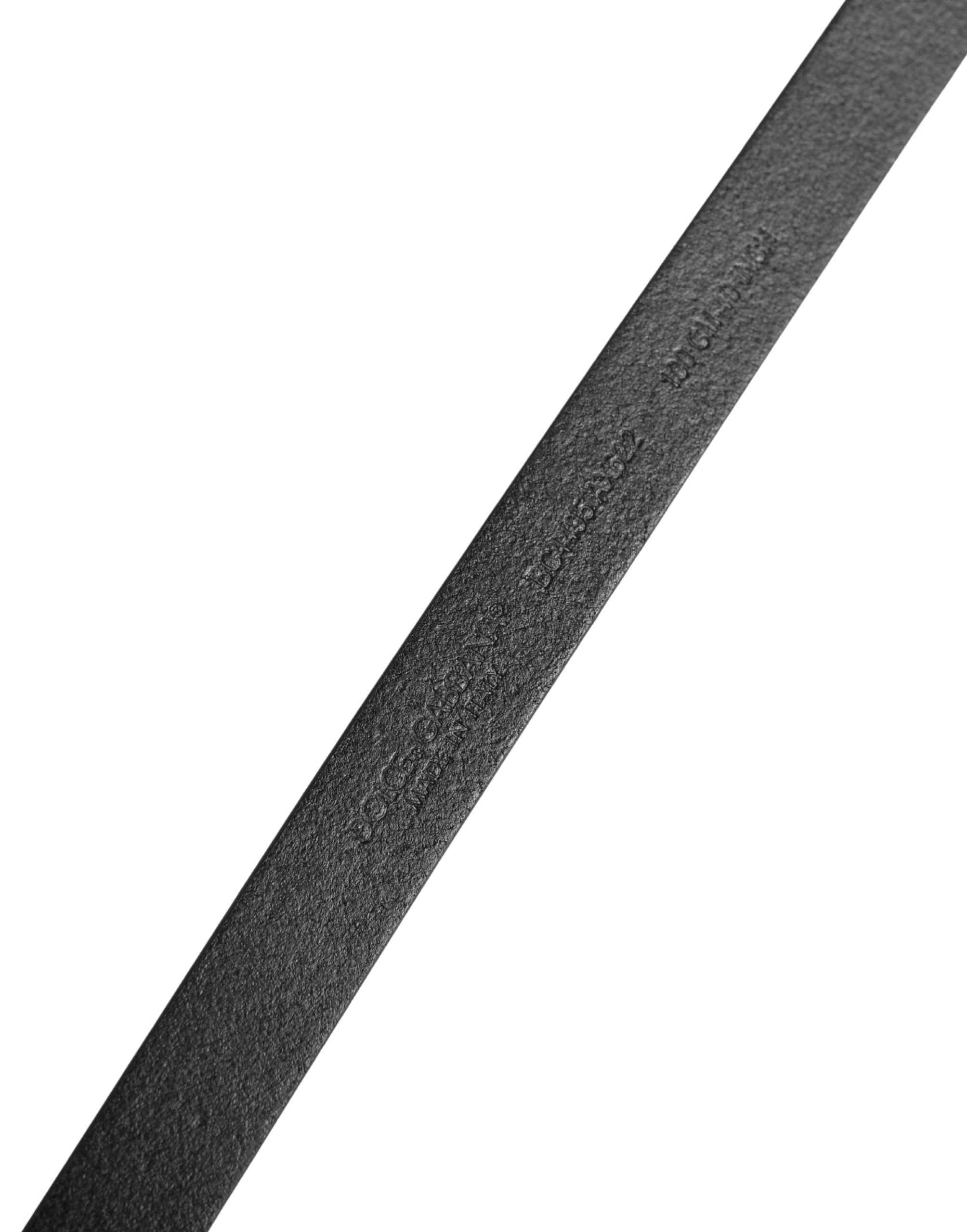 Dolce & Gabbana Men Black Leather Classic Metal Buckle Belt