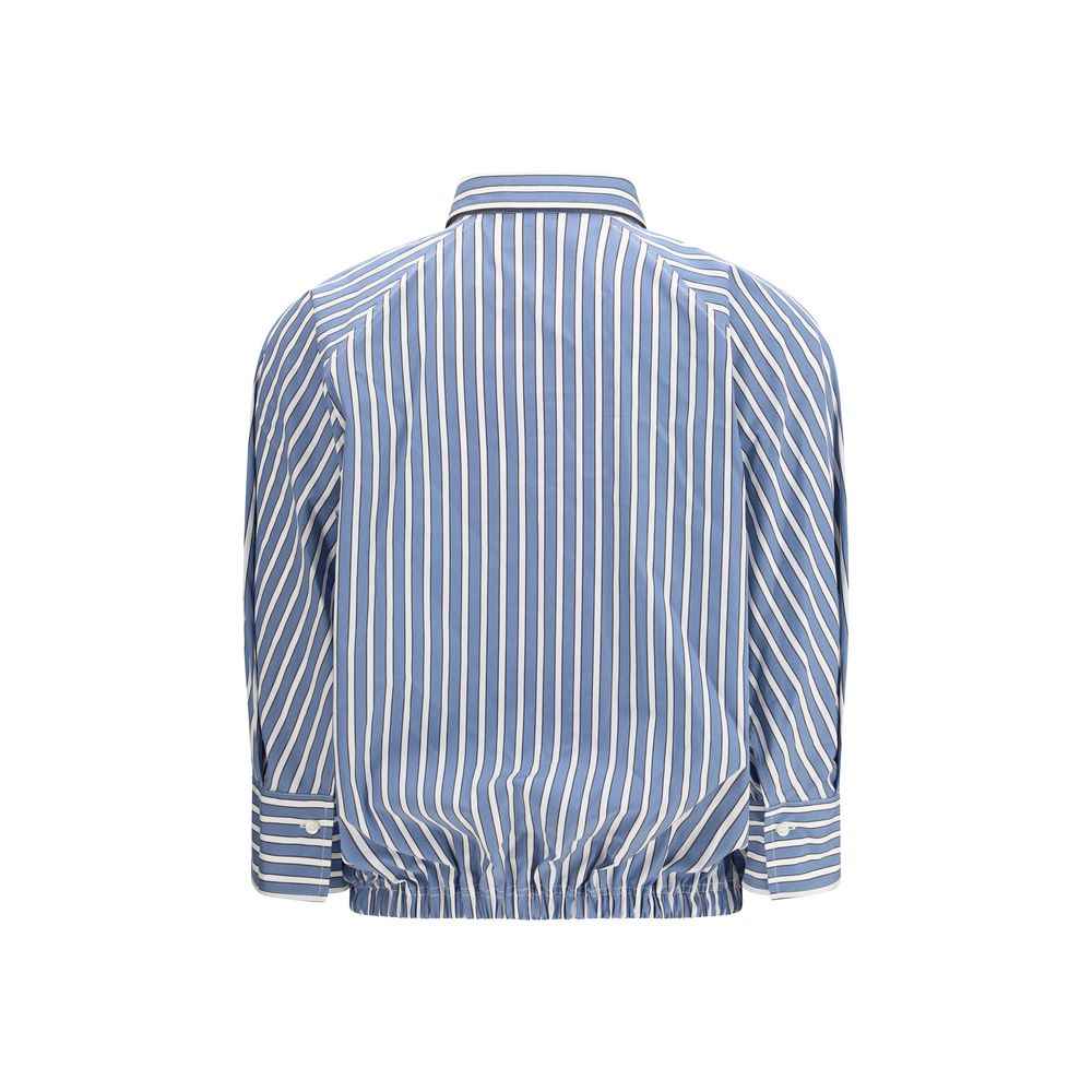 Brunello Cucinelli Blue Cotton Pattern Shirt