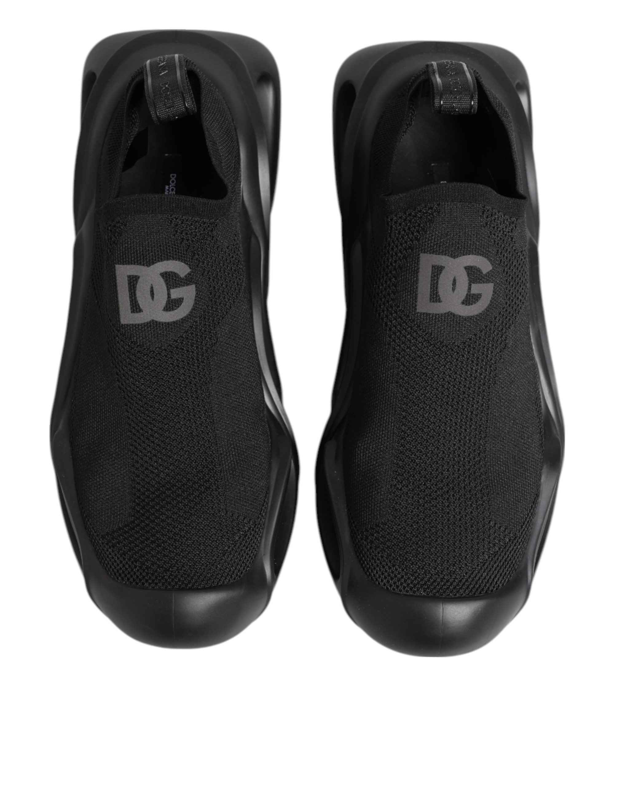 Dolce & Gabbana Black Slip On Wave Low Top Sneakers Shoes