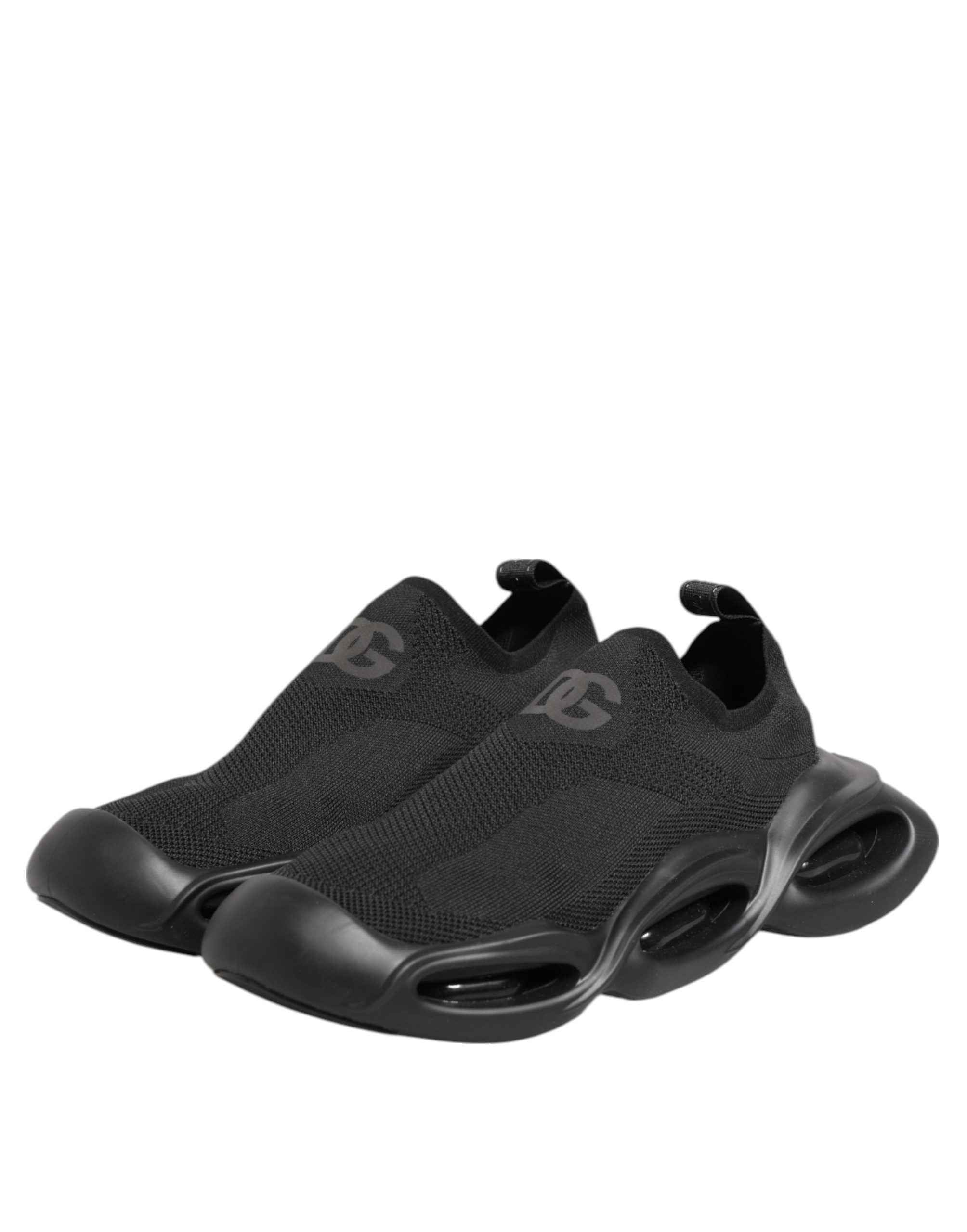 Dolce & Gabbana Black Slip On Wave Low Top Sneakers Shoes