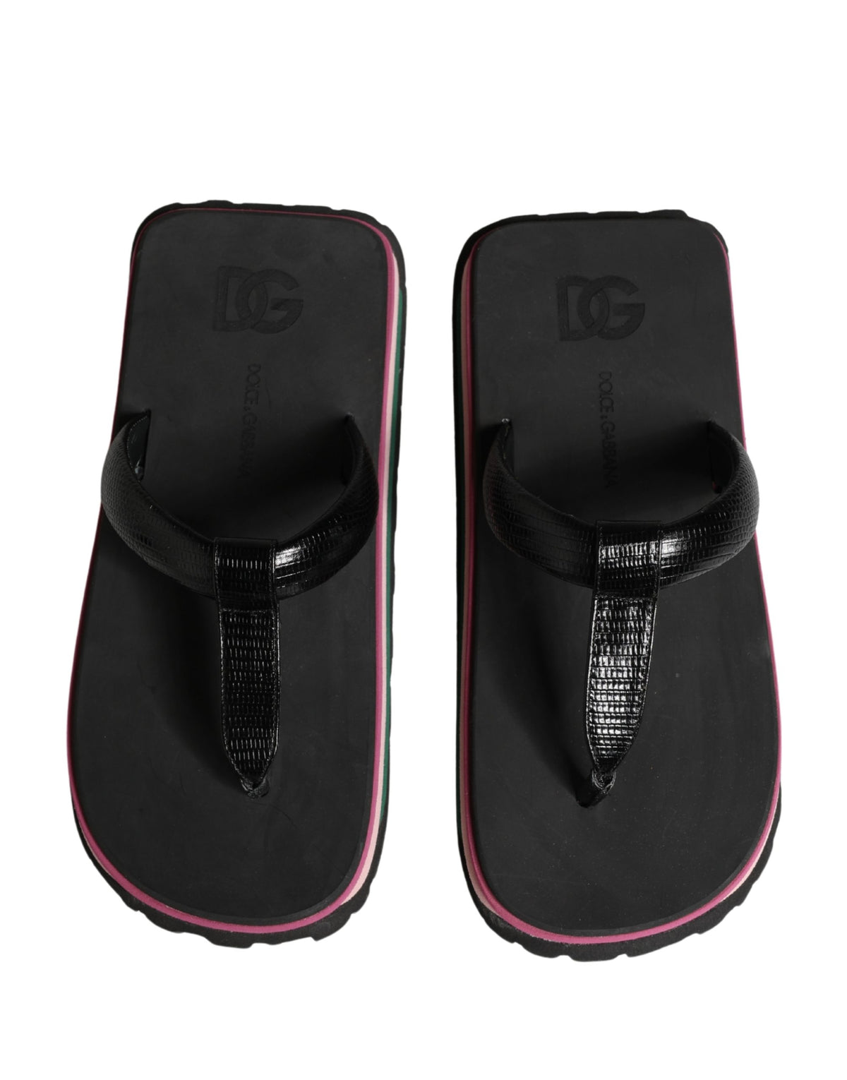Dolce & Gabbana Multicolor Rubber Chunky Flip Flop Shoes