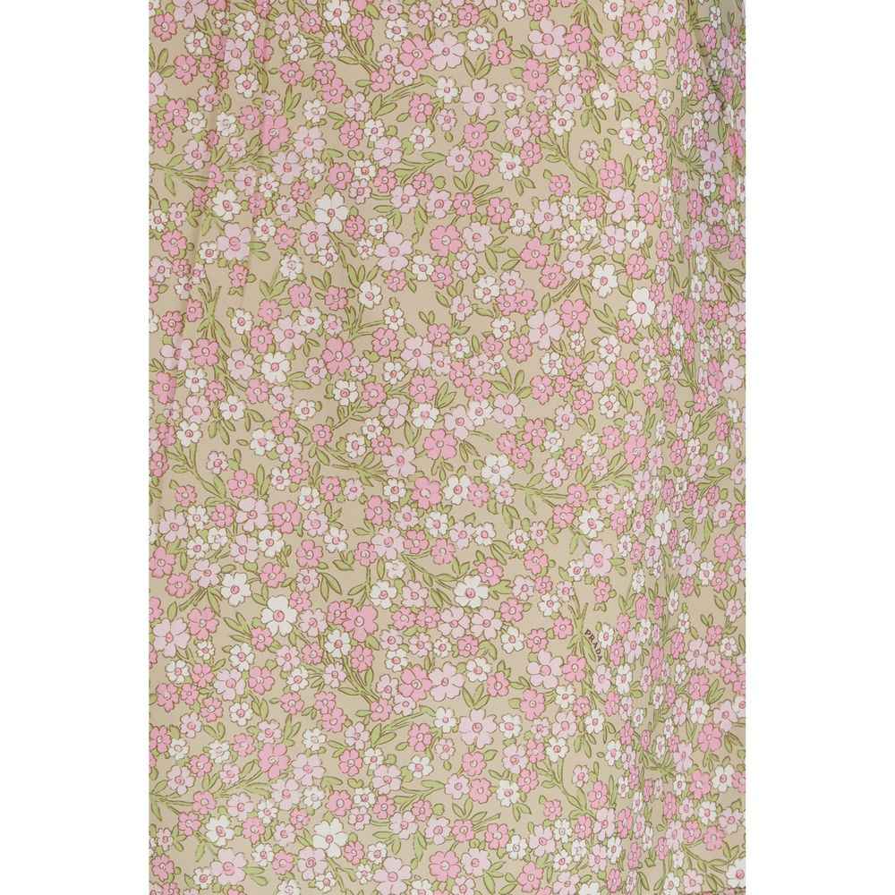 Prada Multicolor Nylon Midi Skirt