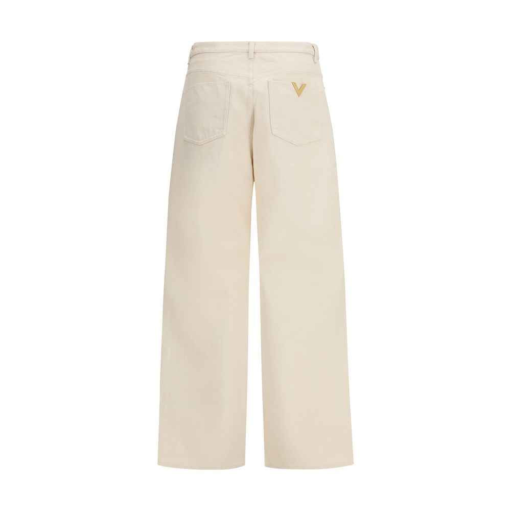 Valentino Beige Cotton Casual Pants