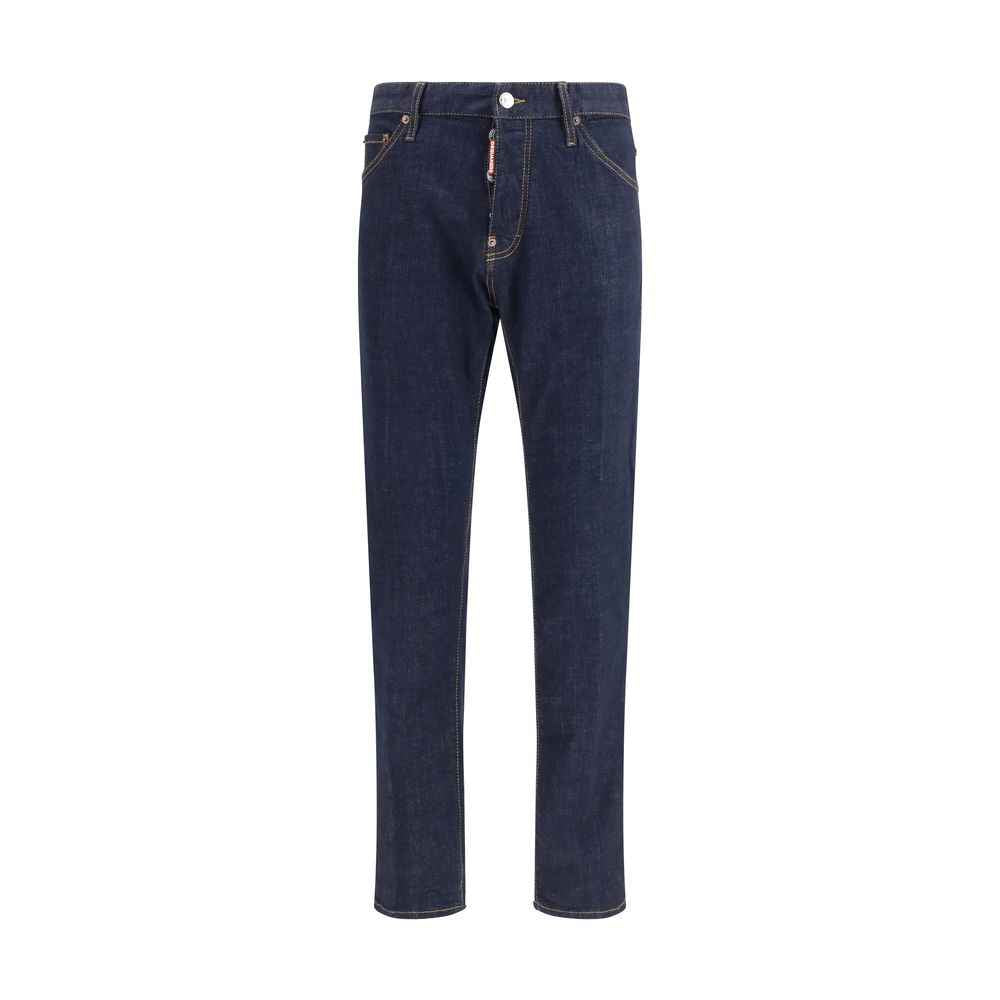 Dsquared² Blue Cotton Straight-Leg Jeans
