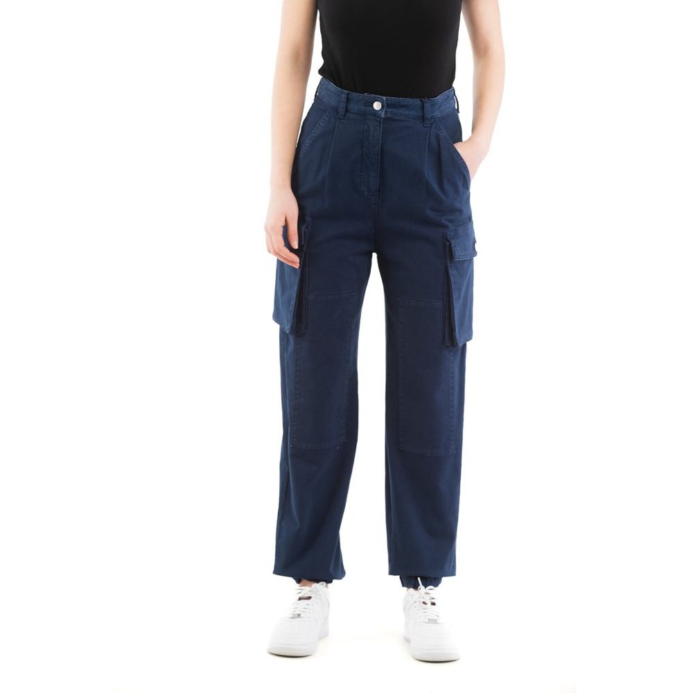 Moschino Blue Cotton Cargo Pants