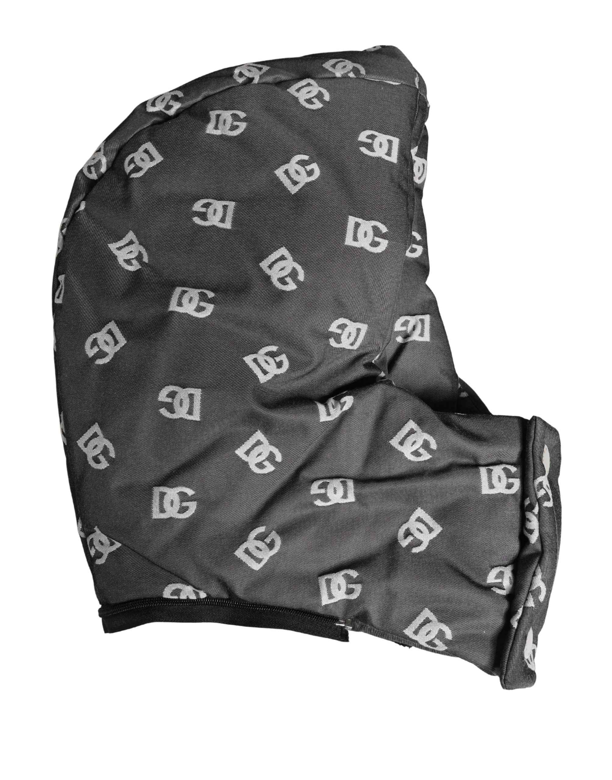 Dolce & Gabbana Black Logo Print Whole Head Wrap Capello Hat