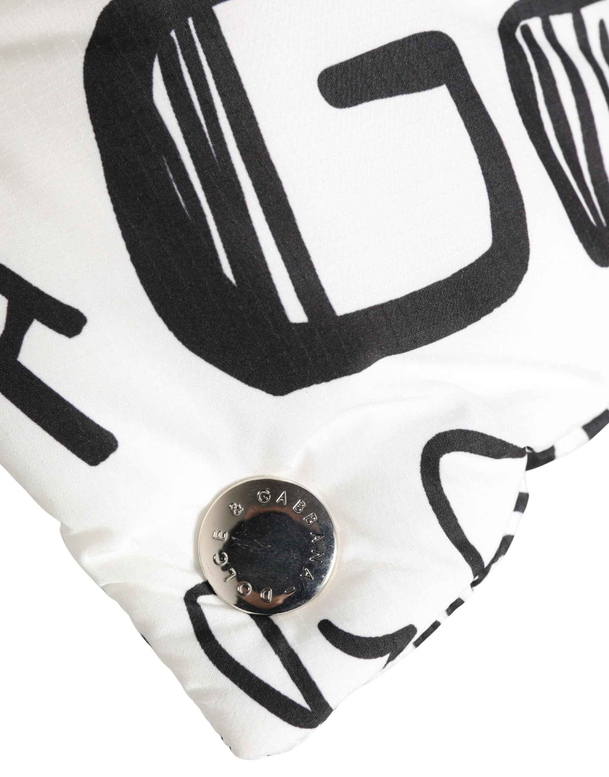 Dolce & Gabbana White Logo Print Whole Head Wrap Capello Hat