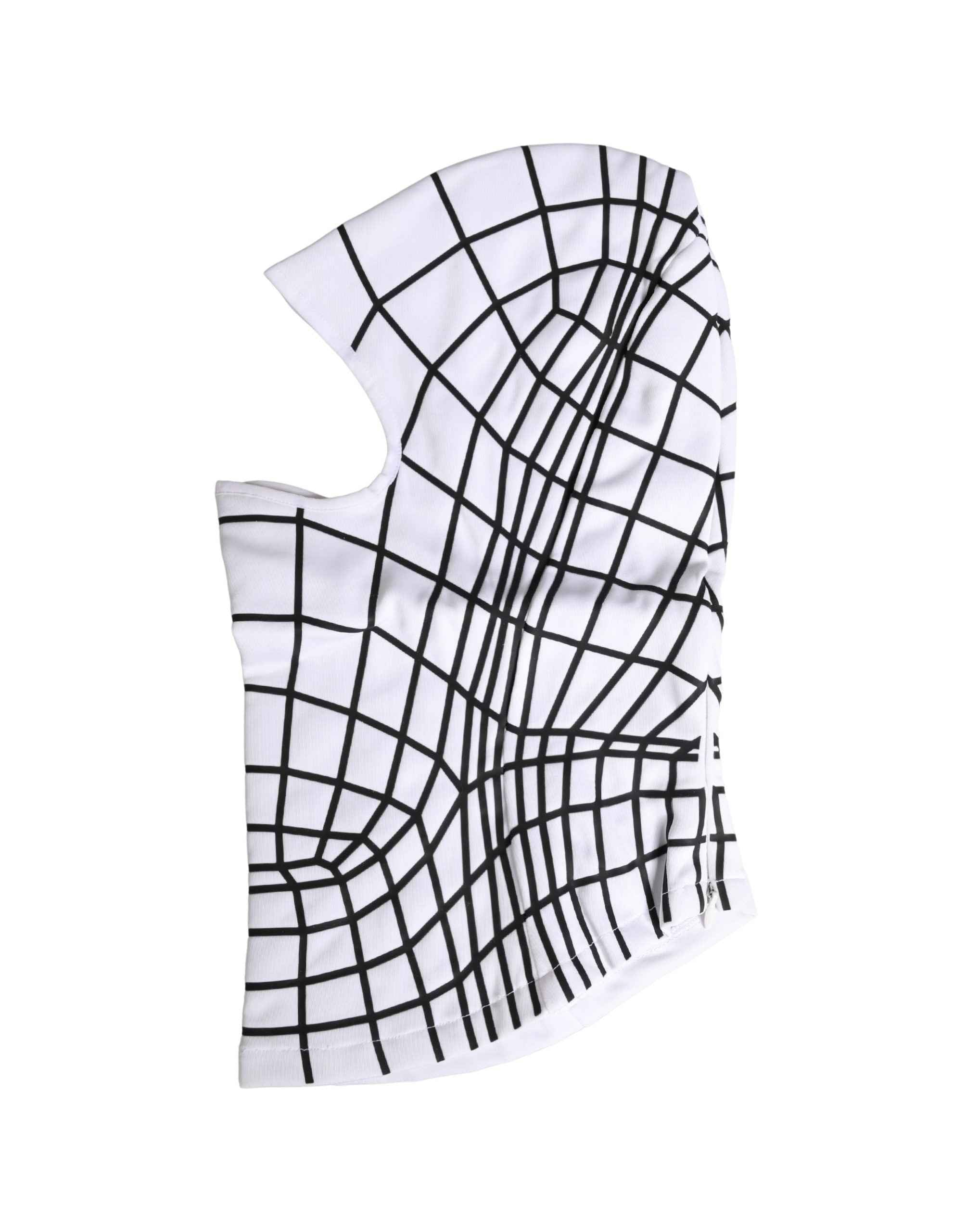 Dolce & Gabbana Men White Stripes Nylon Ski Mask Balaclava Hat