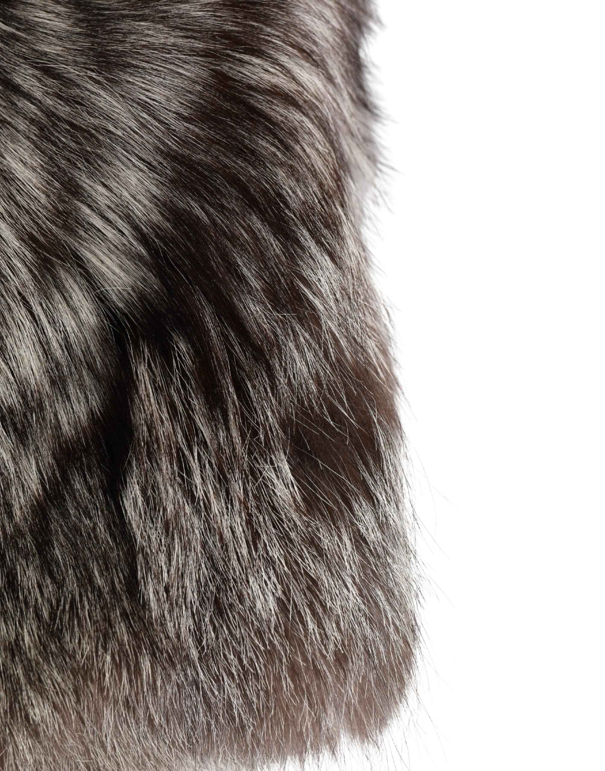 Dolce & Gabbana Brown Faux Fur Whole Head Wrap Capello Hat